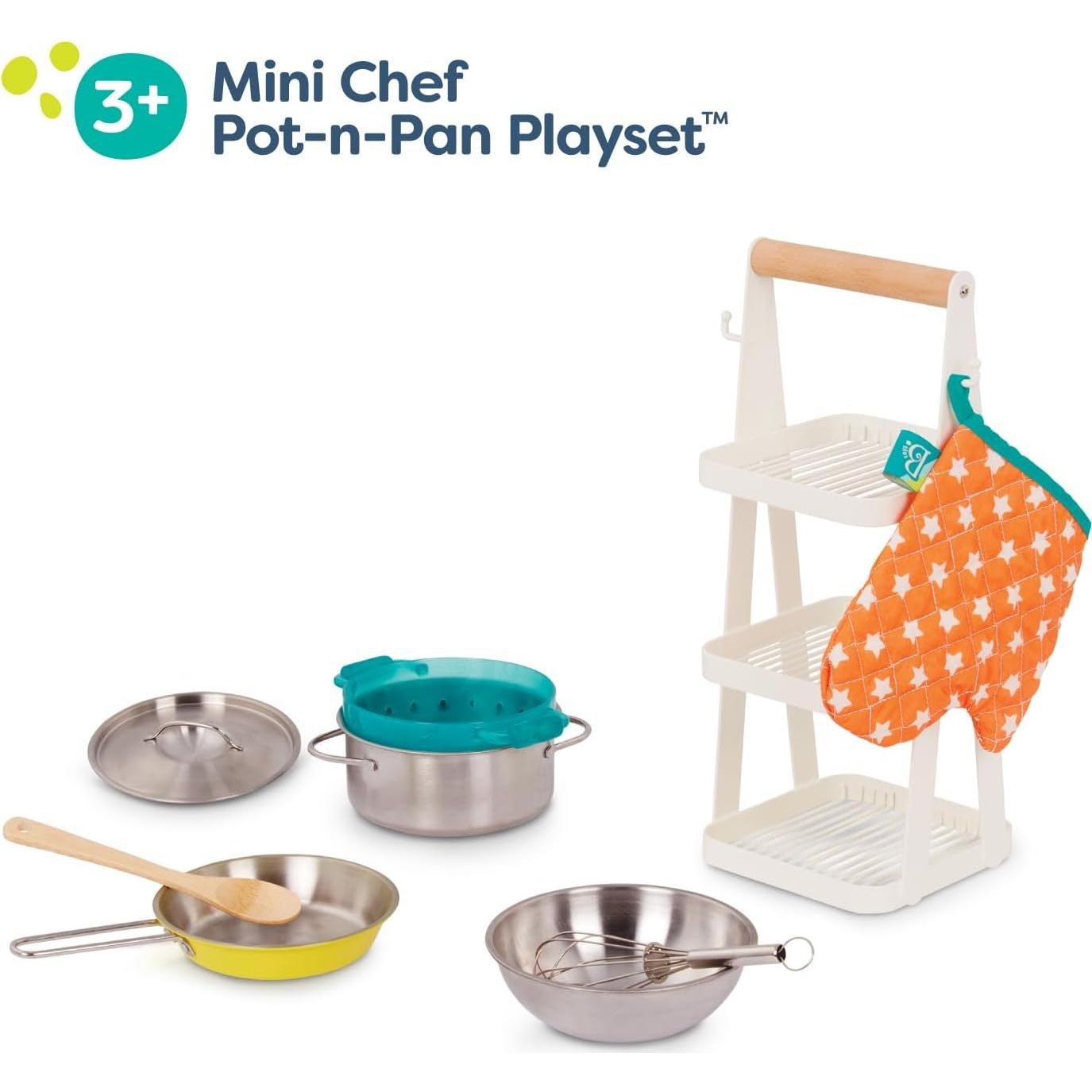 B. toys Mini Chef Juego de Olla y Sartén 9 Pzs 3 Años+