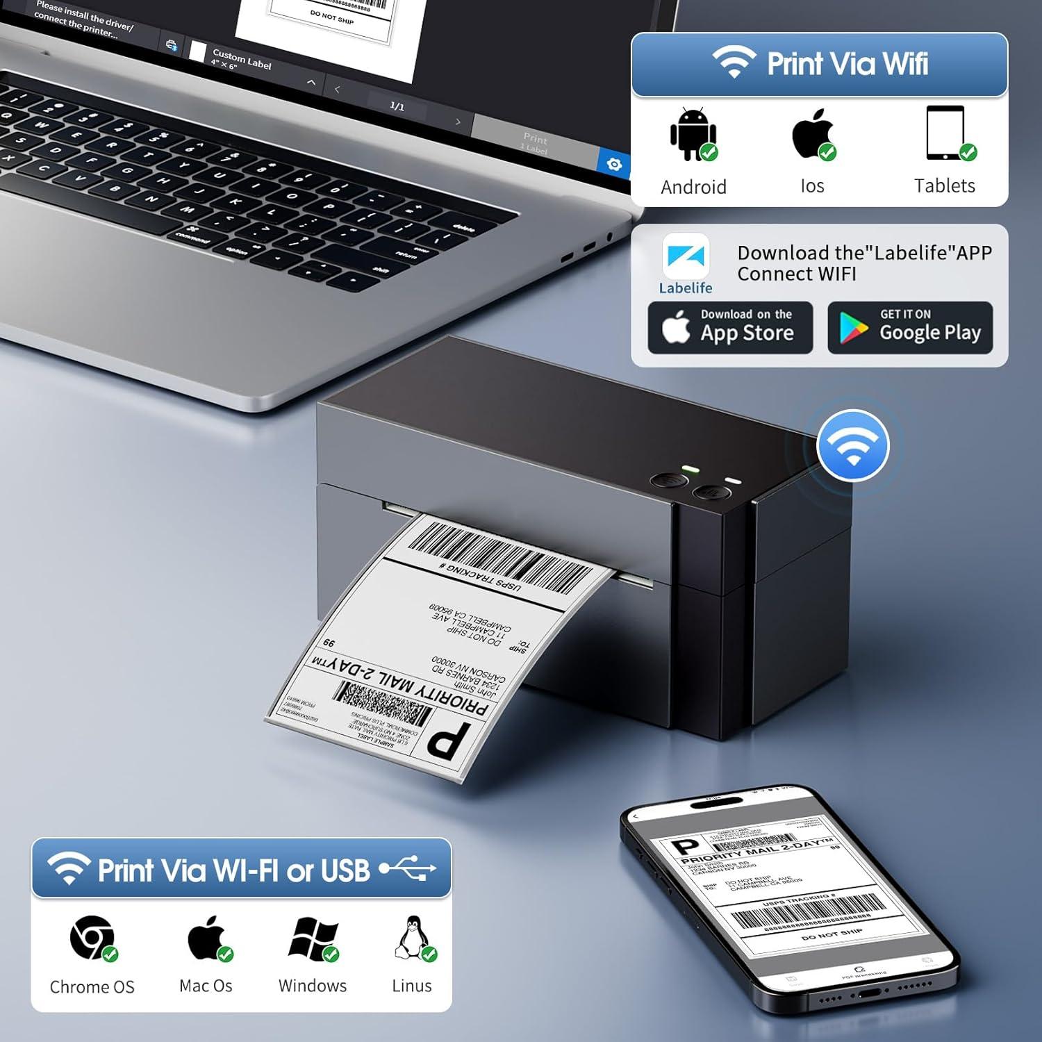 Impresora de Etiquetas Térmicas WiFi Phomemo 344WF 300DPI