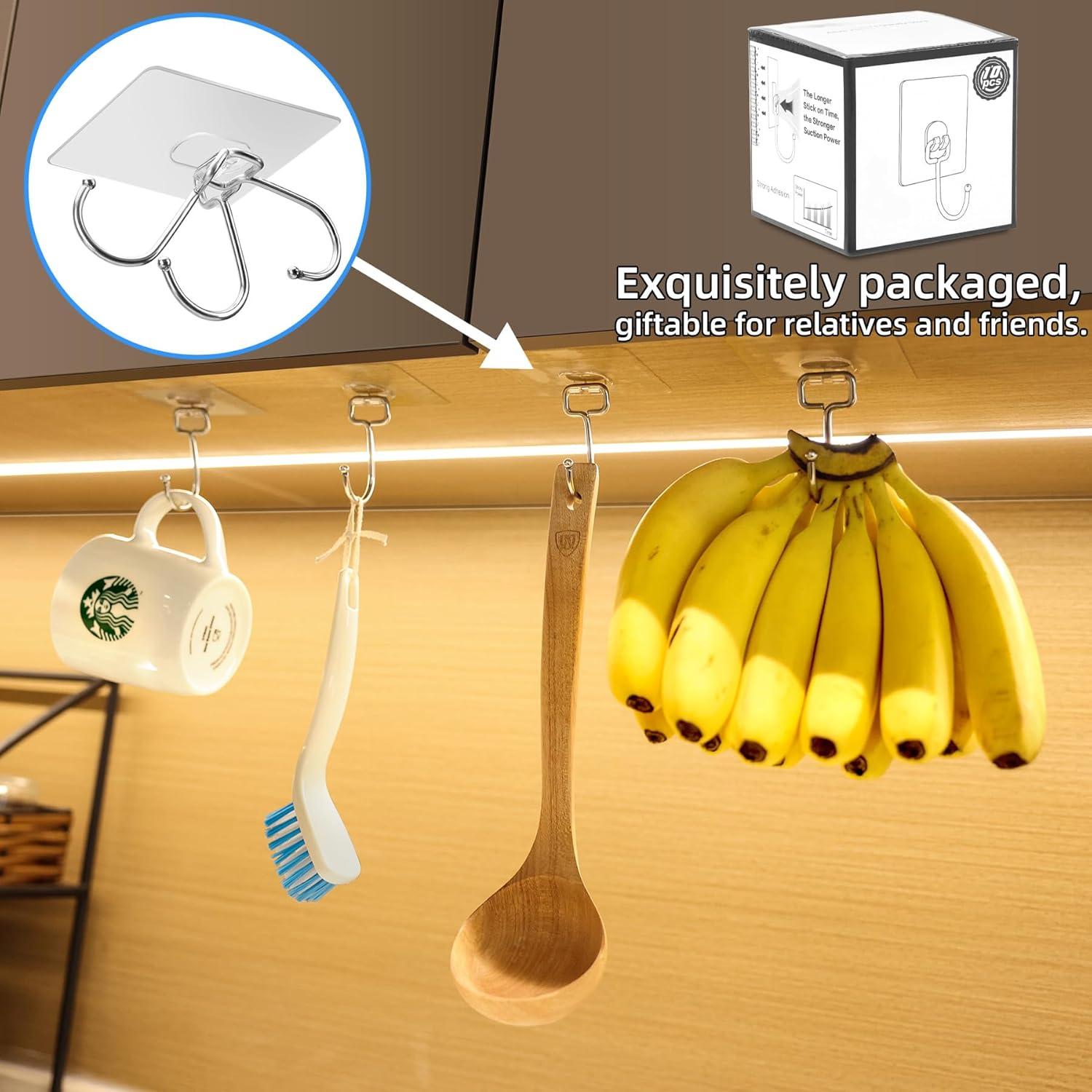 Ganchos Adhesivos Antimbee 10-Pack Alta Resistencia 16.8 kg