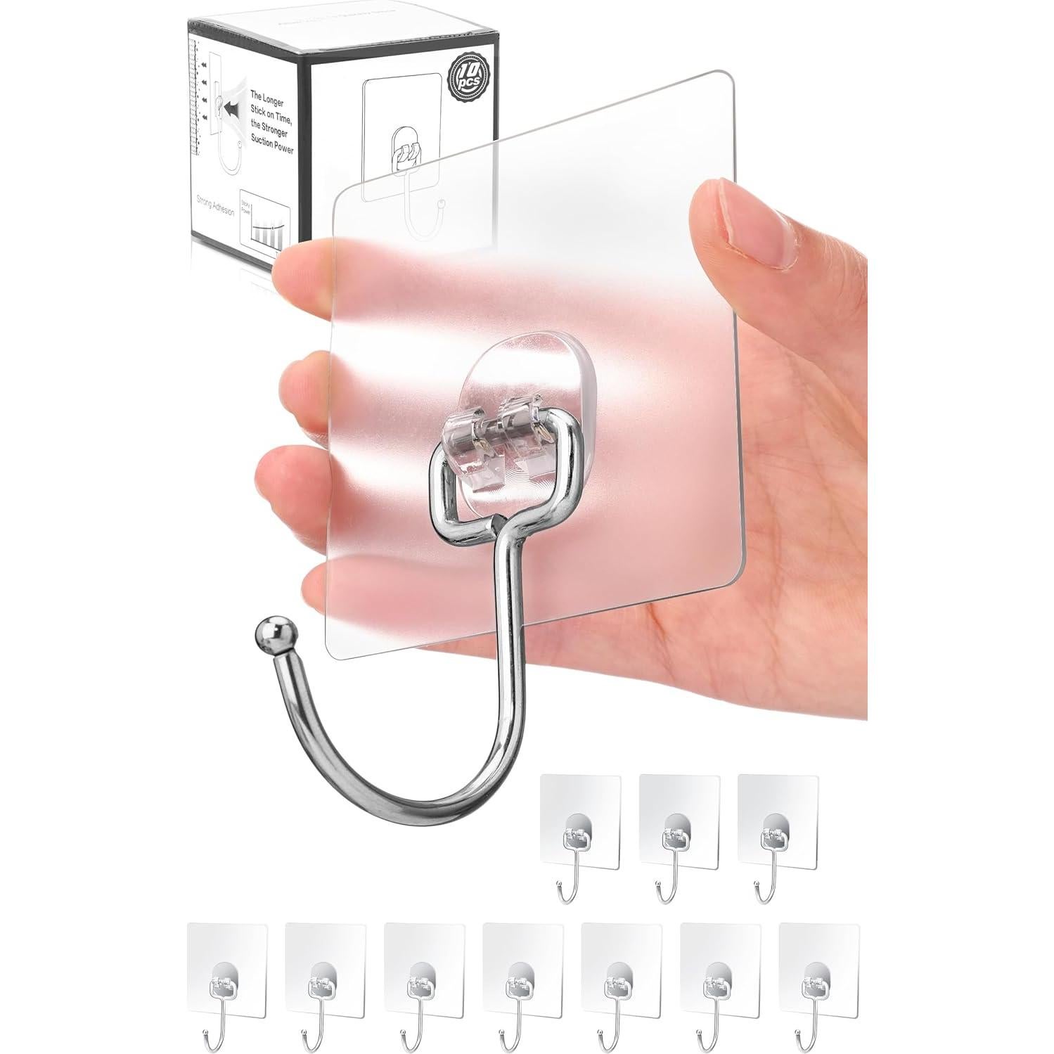 Ganchos Adhesivos Antimbee 10-Pack Alta Resistencia 16.8 kg