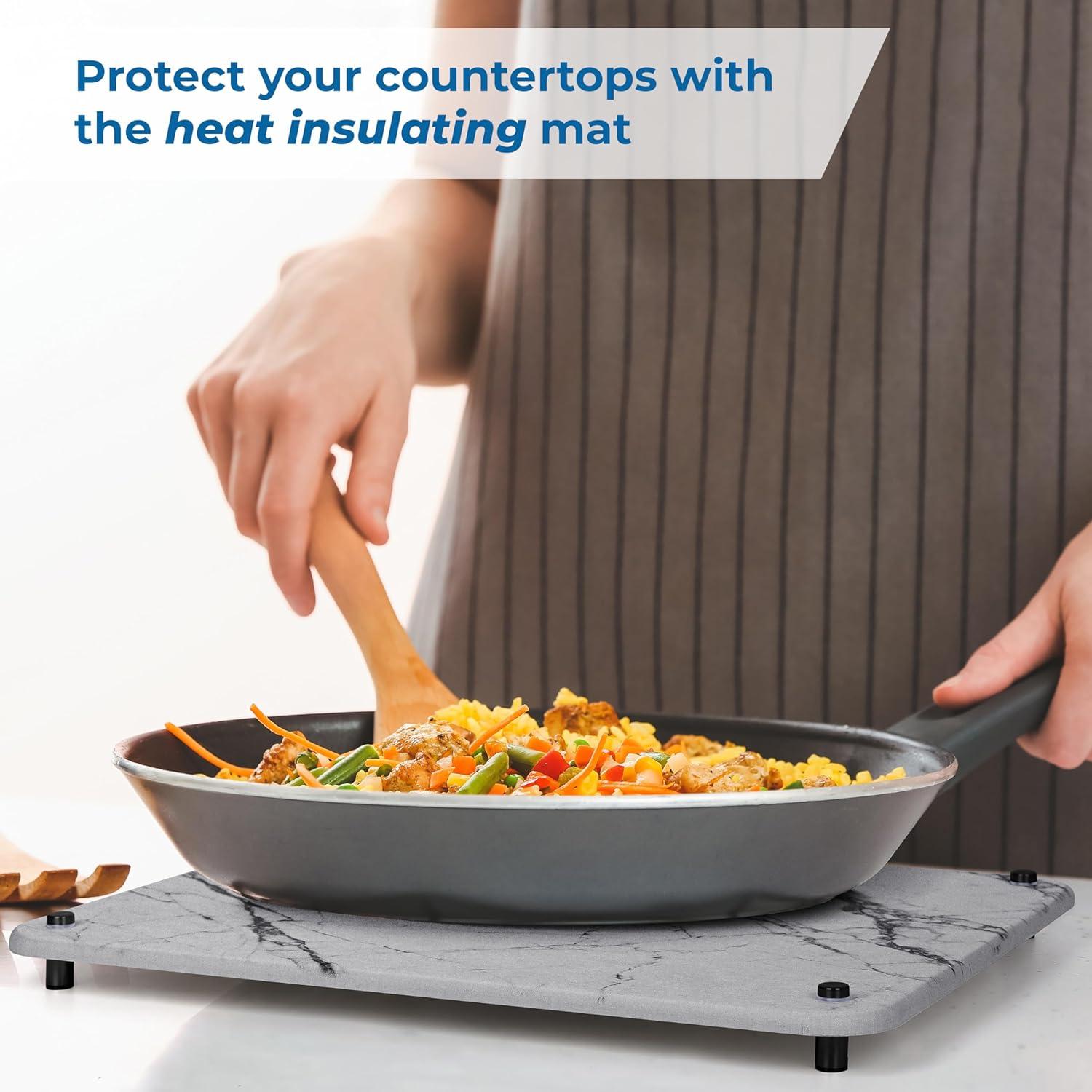 Alfombrilla de Secado de Piedra Diatomea Spaceneat 40x30cm Mármol Gris