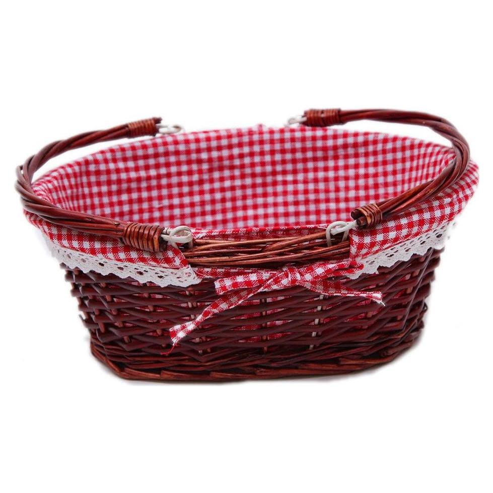 Cesta de Mimbre Ovalada Oypeip 33x25.4 cm Castaño