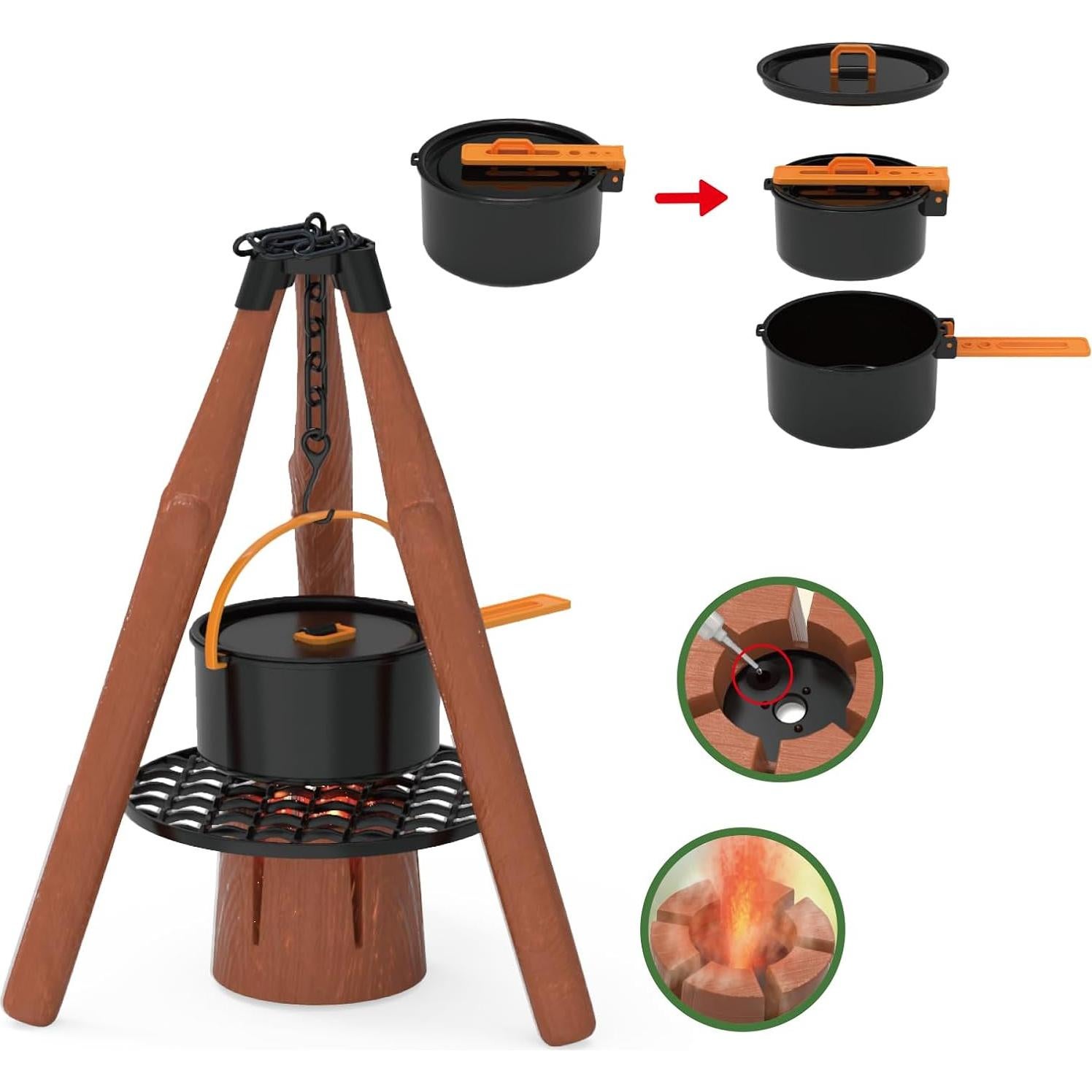 Juego de Camping Contixo - Kit Infantil con Mesa y Linterna