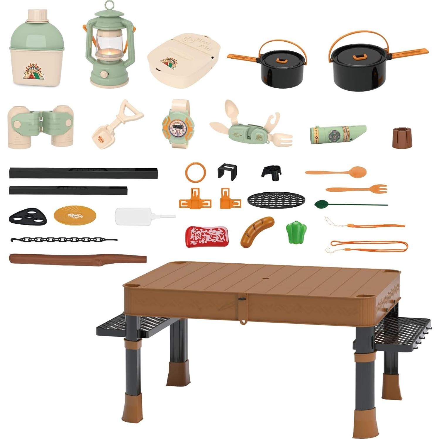 Juego de Camping Contixo - Kit Infantil con Mesa y Linterna