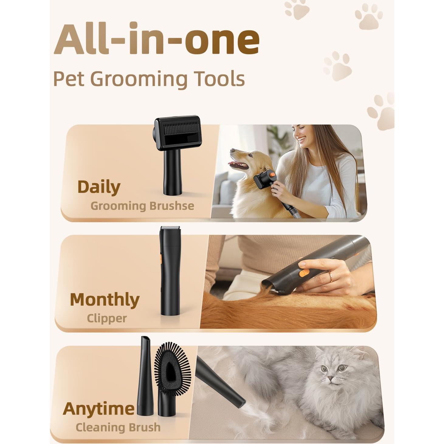 Aspiradora para Perros Buenkee 14000Pa 4.5L Bajo Ruido