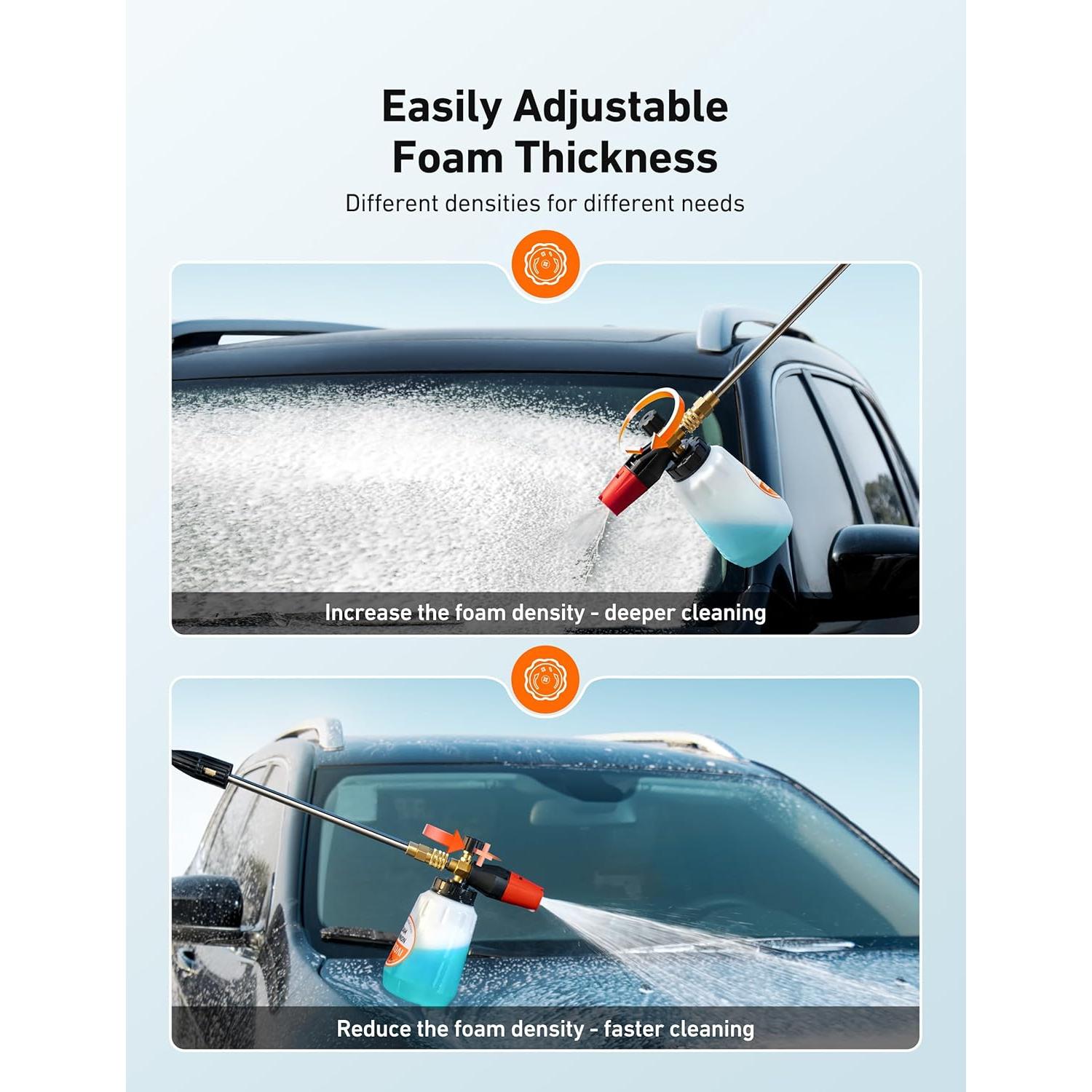 Cañón de Espuma AstroAI 1L con 5 Boquillas Ajustables