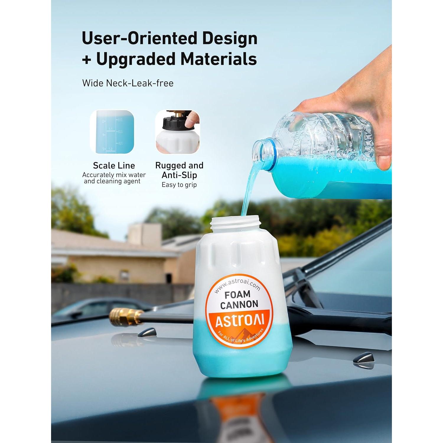 Cañón de Espuma AstroAI 1L con 5 Boquillas Ajustables