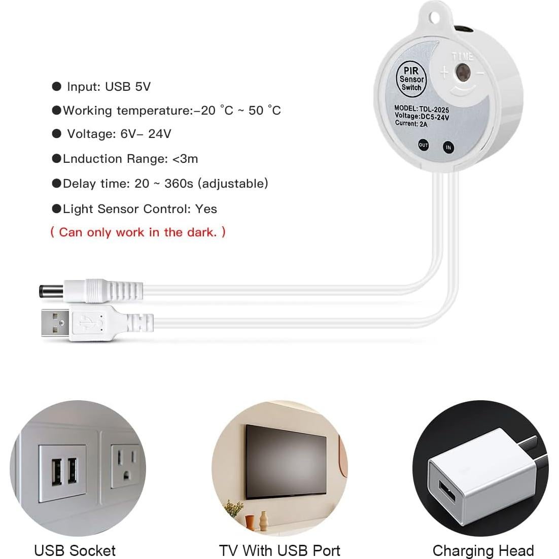 Tira LED COB 1M CHNMALITAI con Sensor de Movimiento 3500K