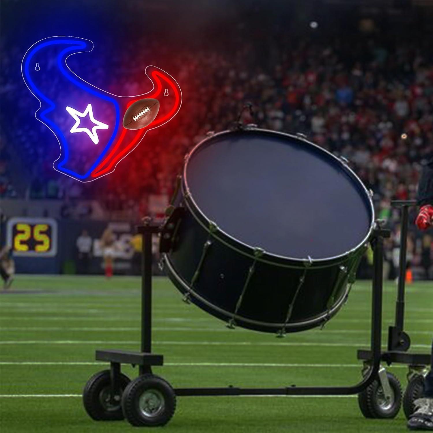 Luz de Neón de Fútbol Texano 31.4x34.2cm USB Azul y Rojo