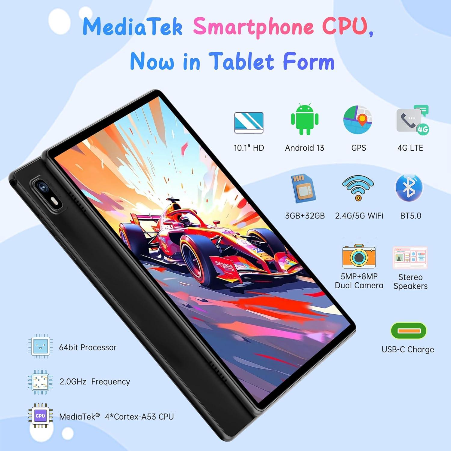 Tableta HAOVM G12 Rosa 10" 4G Android 14 3GB 32GB