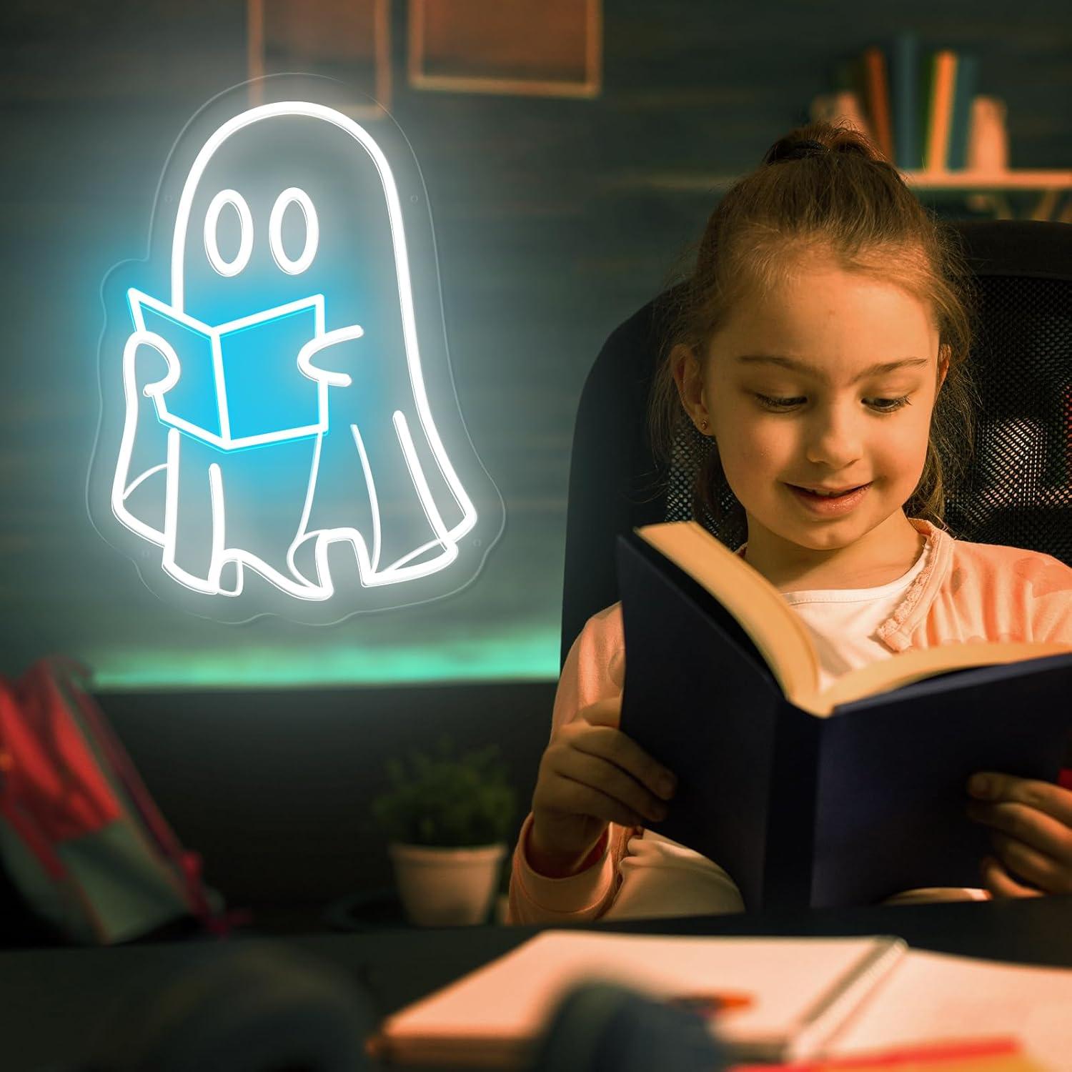 Luz de neón libro de lectura fantasma MinIeoh 25.4x22.9cm