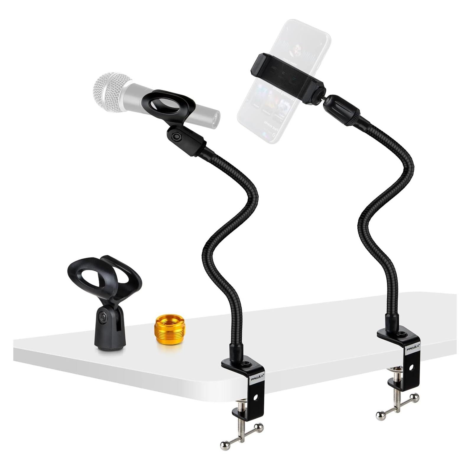 Soporte de Micrófono de Escritorio PROAR 33cm Brazo Flexible