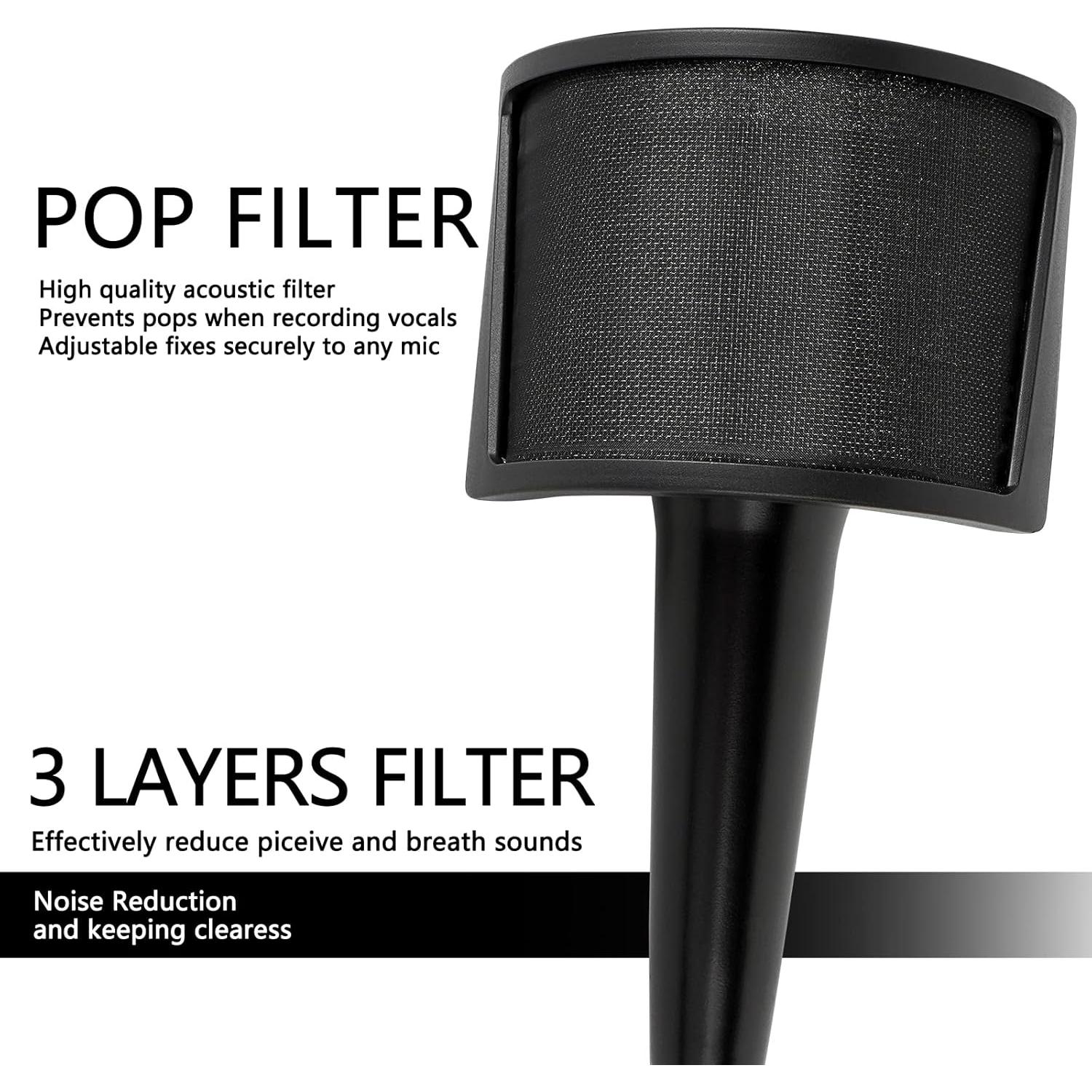 Filtro Antipop Microfono T-Tech 3 Capas Compatible Sennheiser