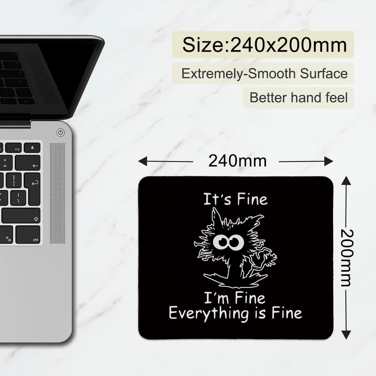 Alfombrilla de Ratón Hold Fizz Gato Negro 24x20 cm Antideslizante