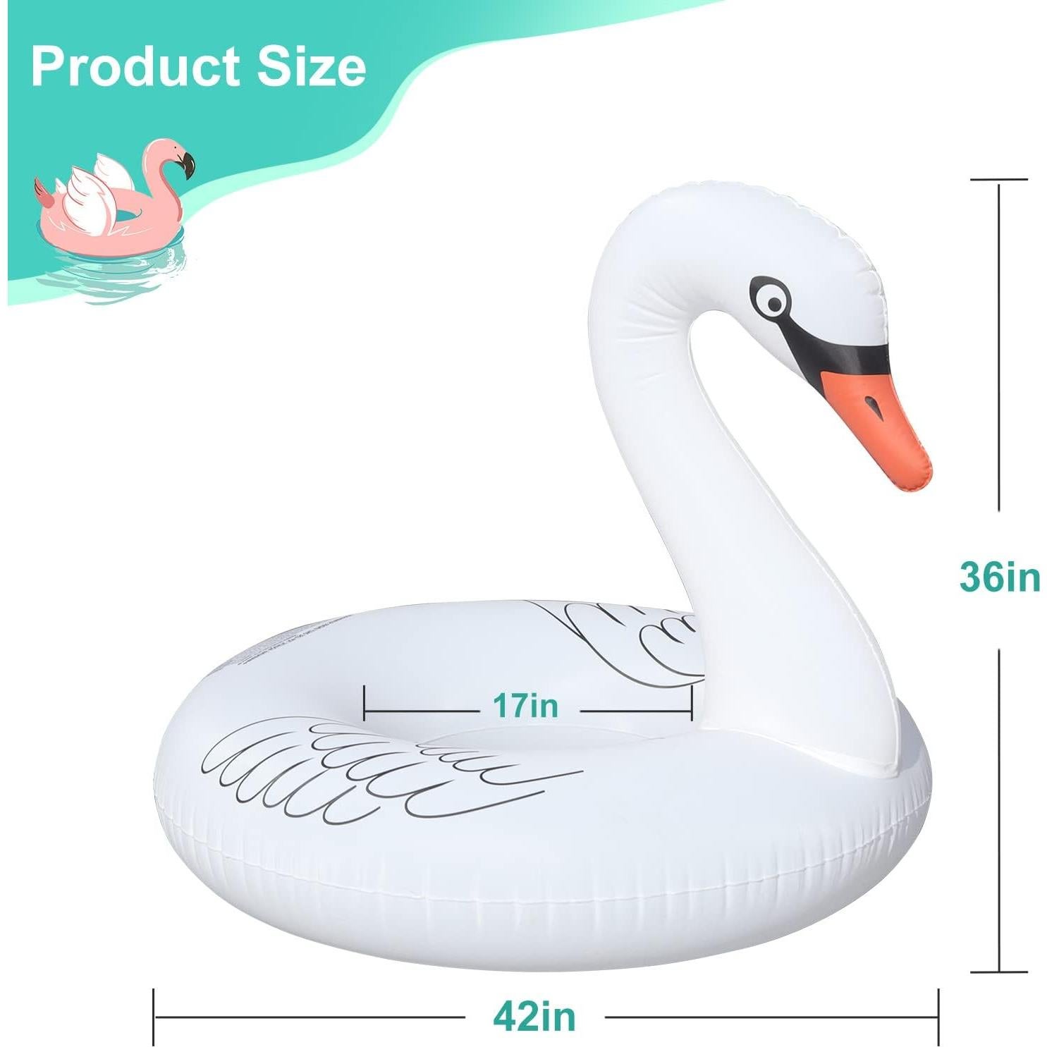 Flotador de piscina inflable FlyfreeU cisne con luces LED 106 cm