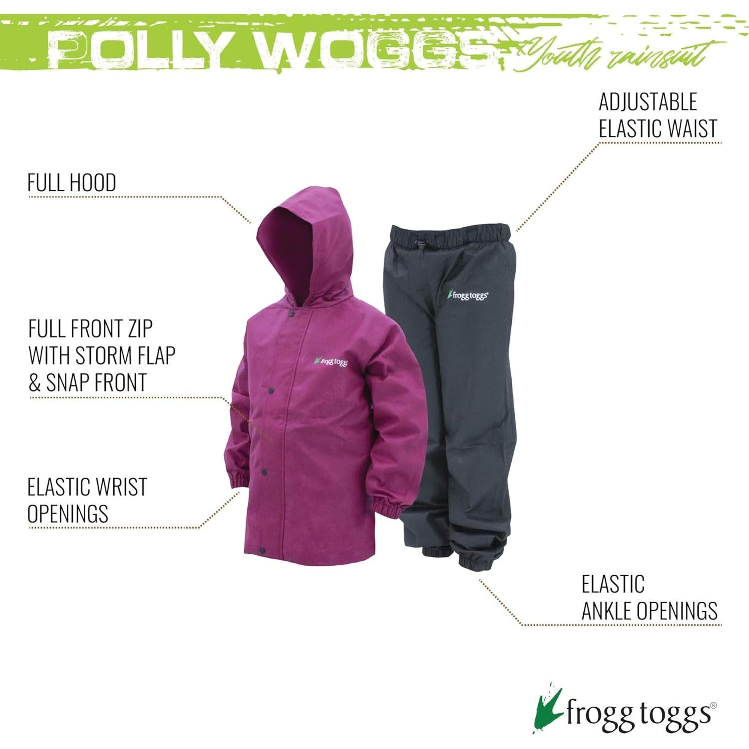 Traje de Lluvia Impermeable FROGG TOGGS Polly Woggs Niños