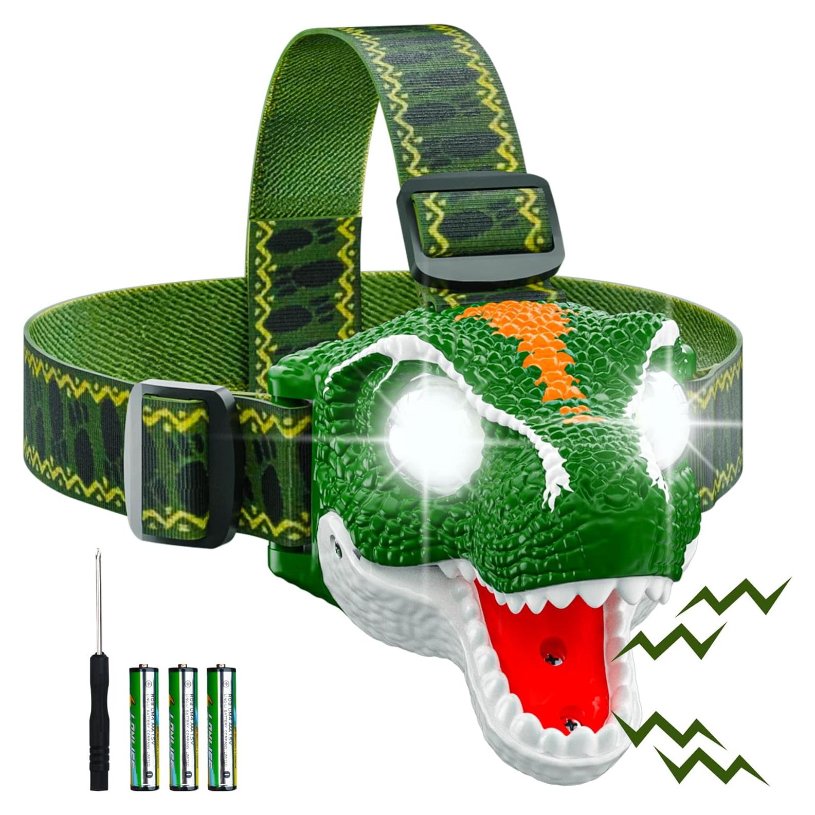 Linterna Frontal LED SEVENKA para Niños - Dinosaurio, 97g