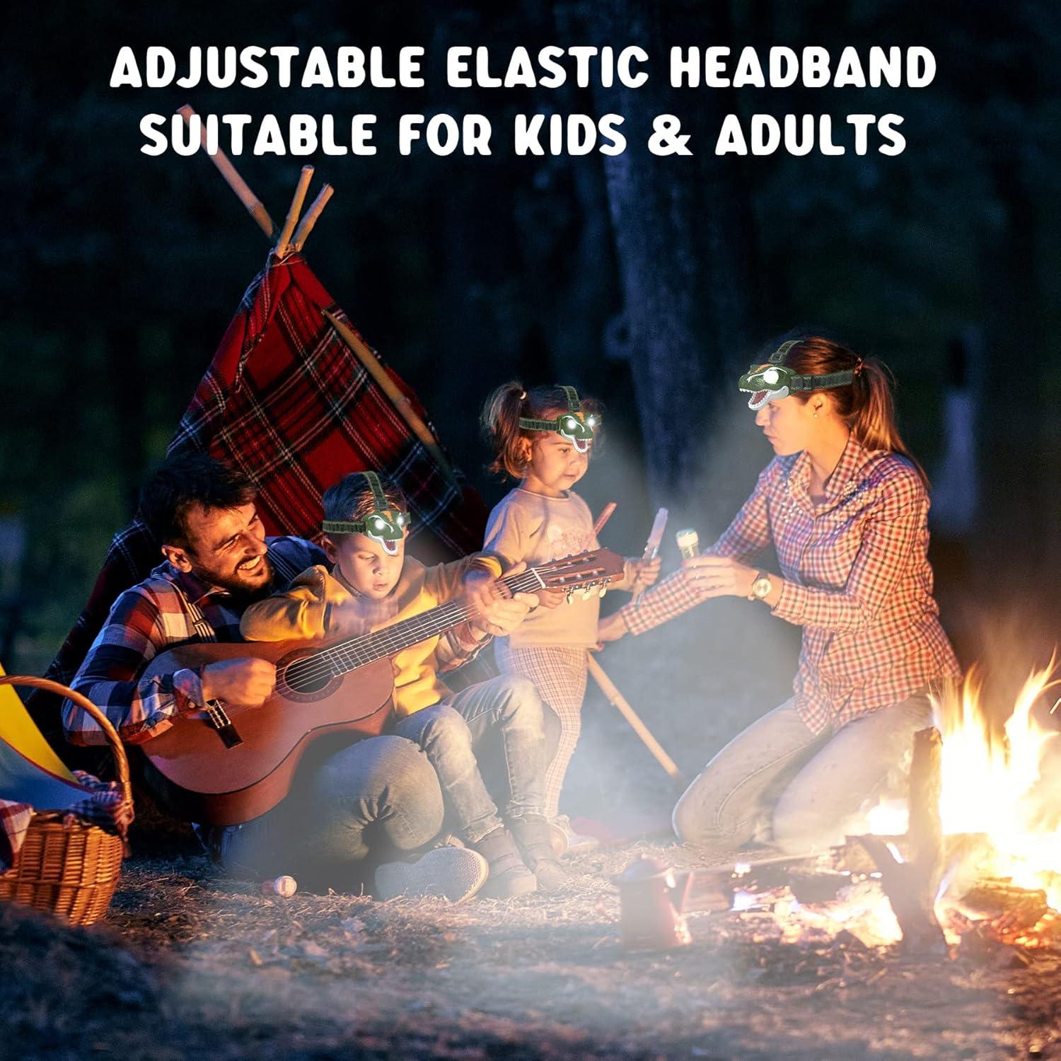 Linterna Frontal LED SEVENKA para Niños - Dinosaurio, 97g