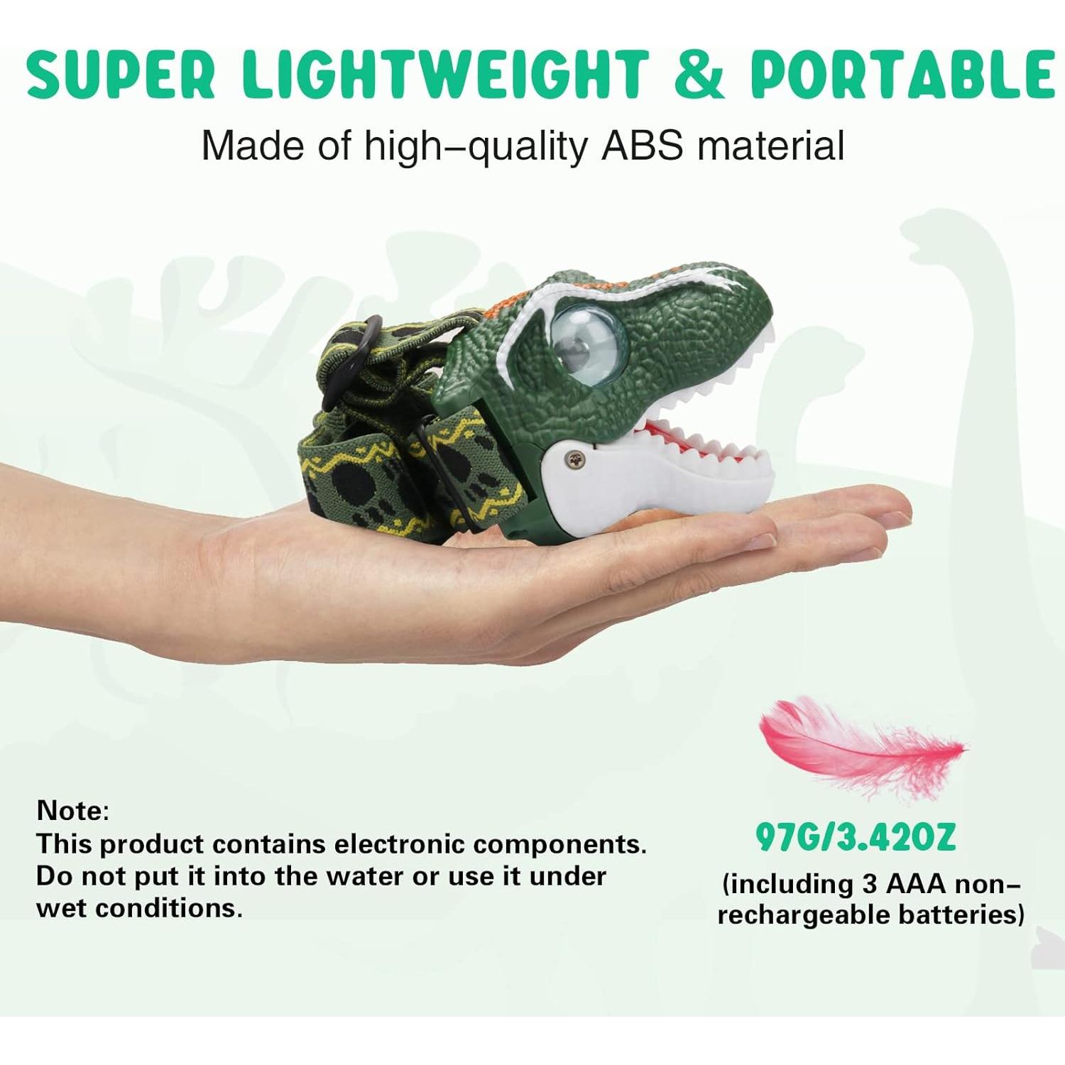 Linterna Frontal LED SEVENKA para Niños - Dinosaurio, 97g