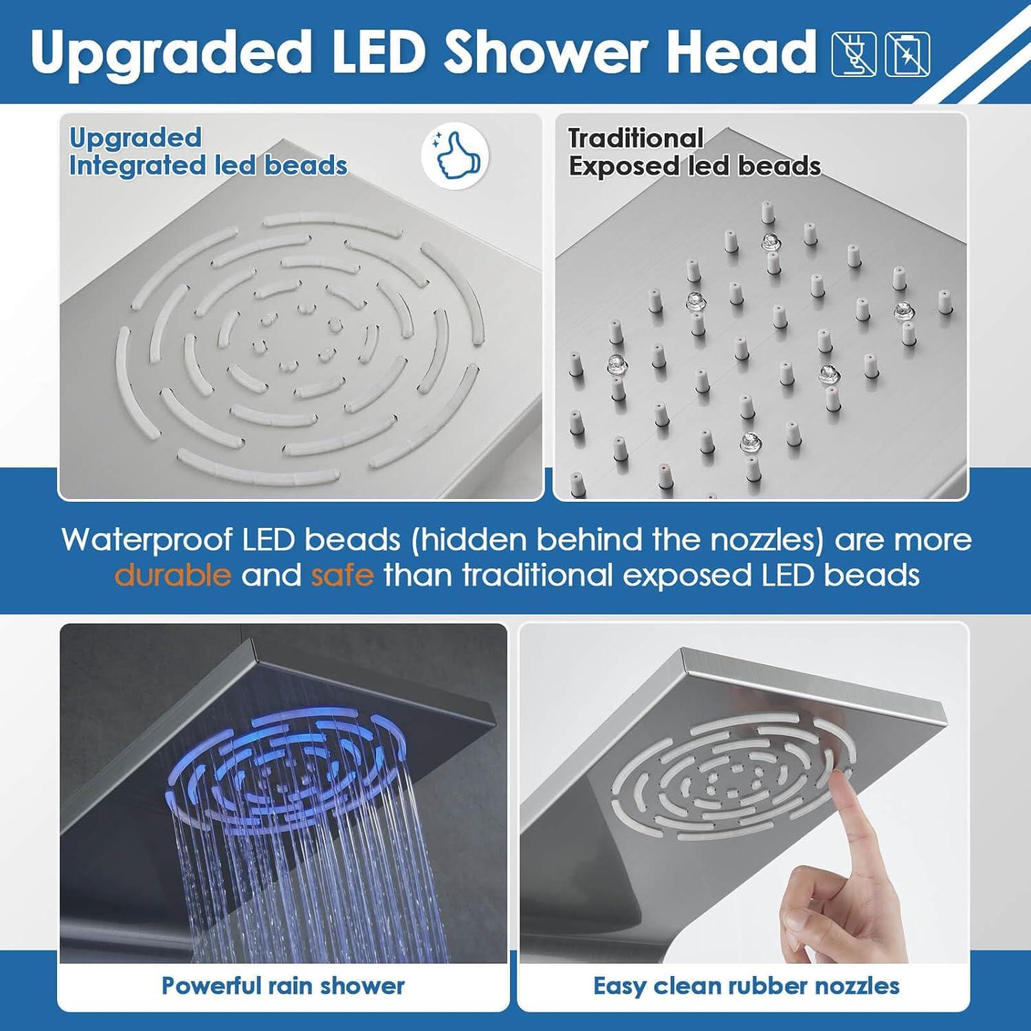 Torre de Ducha ROVOGO Unibody Acero Inoxidable 304 LED