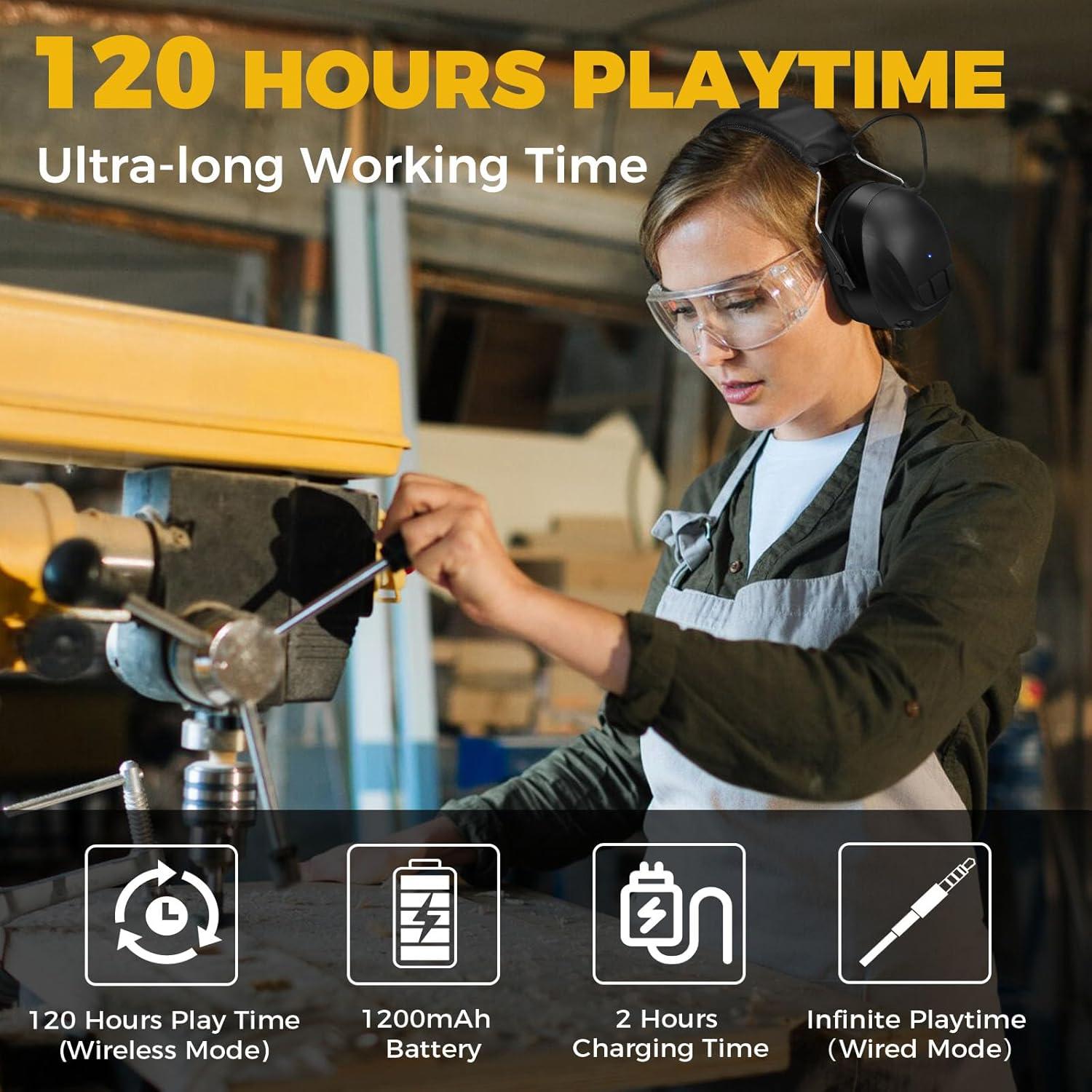 Auriculares de Protección Auditiva Bluetooth 5.4 30dB Negro