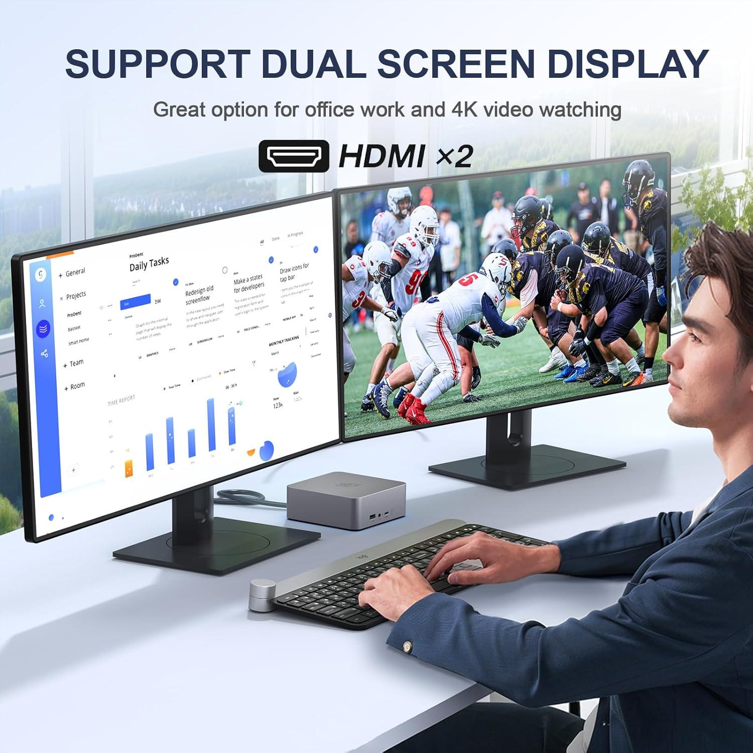 Mini PC Beelink EQR5 Ryzen 5 Pro 8GB 500GB SSD Doble LAN