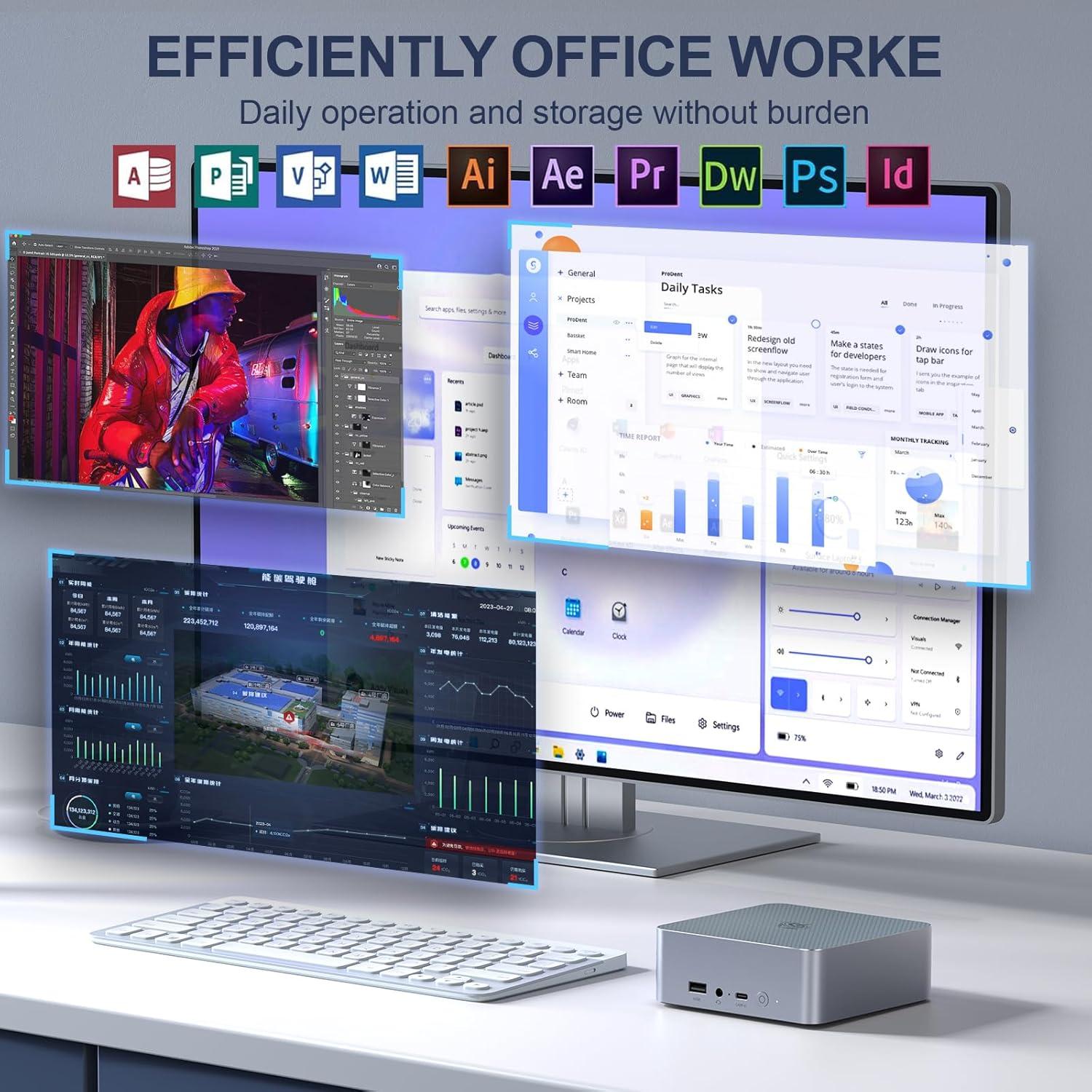 Mini PC Beelink EQR5 Ryzen 5 Pro 8GB 500GB SSD Doble LAN