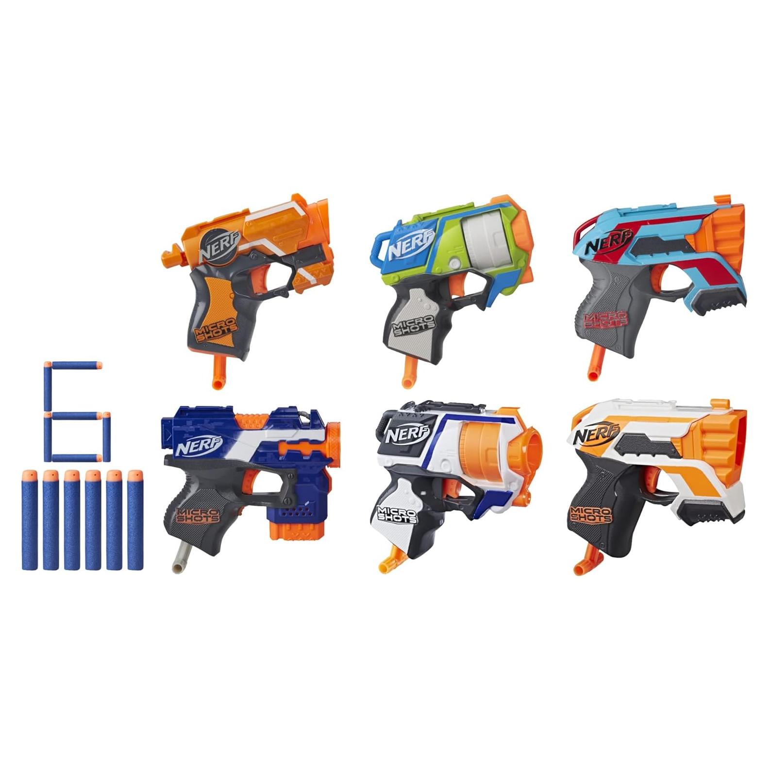 Paquete de 6 Blasters NERF MicroShots con 6 Dardos Elite