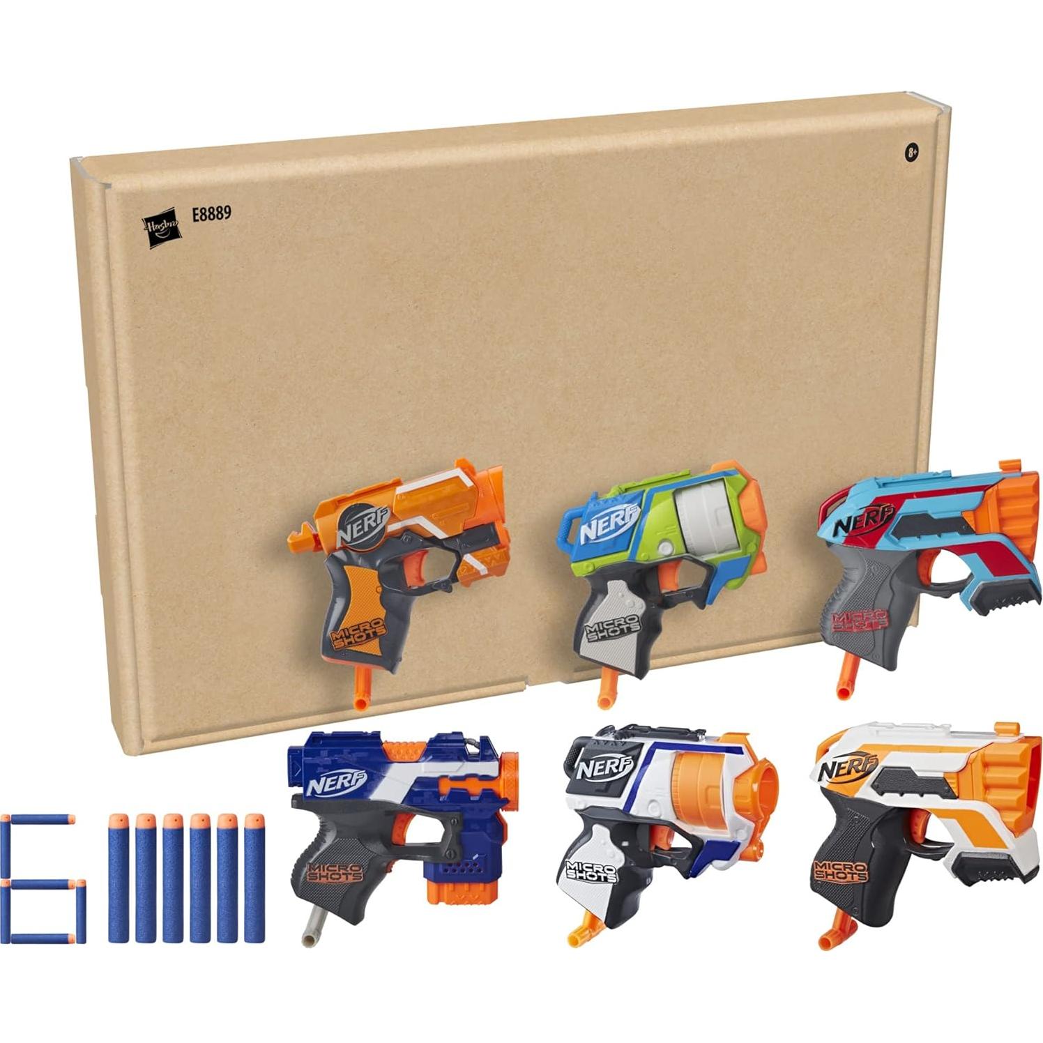 Paquete de 6 Blasters NERF MicroShots con 6 Dardos Elite