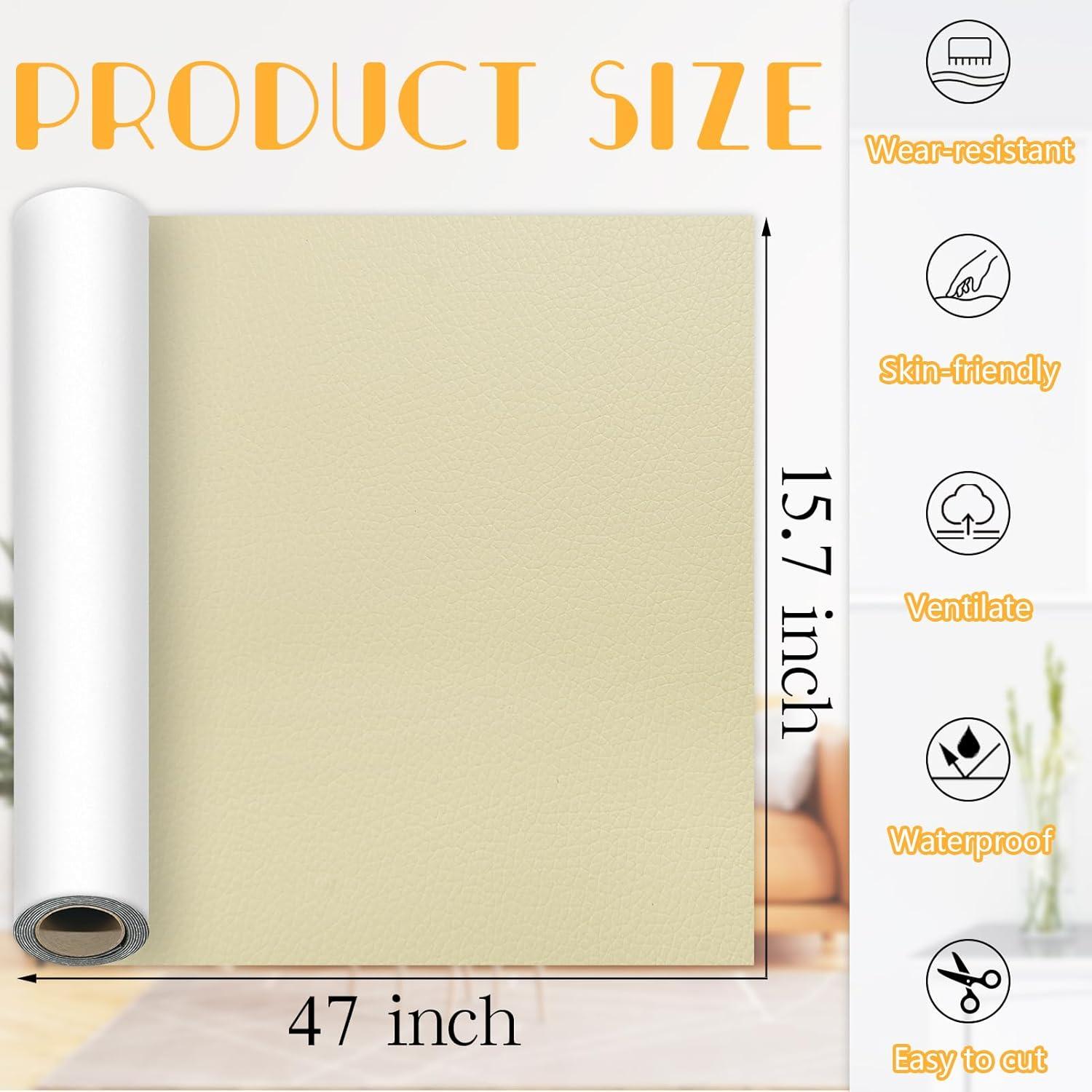 Parche de reparación de cuero autoadhesivo Ruaniao 40x119.4 cm beige