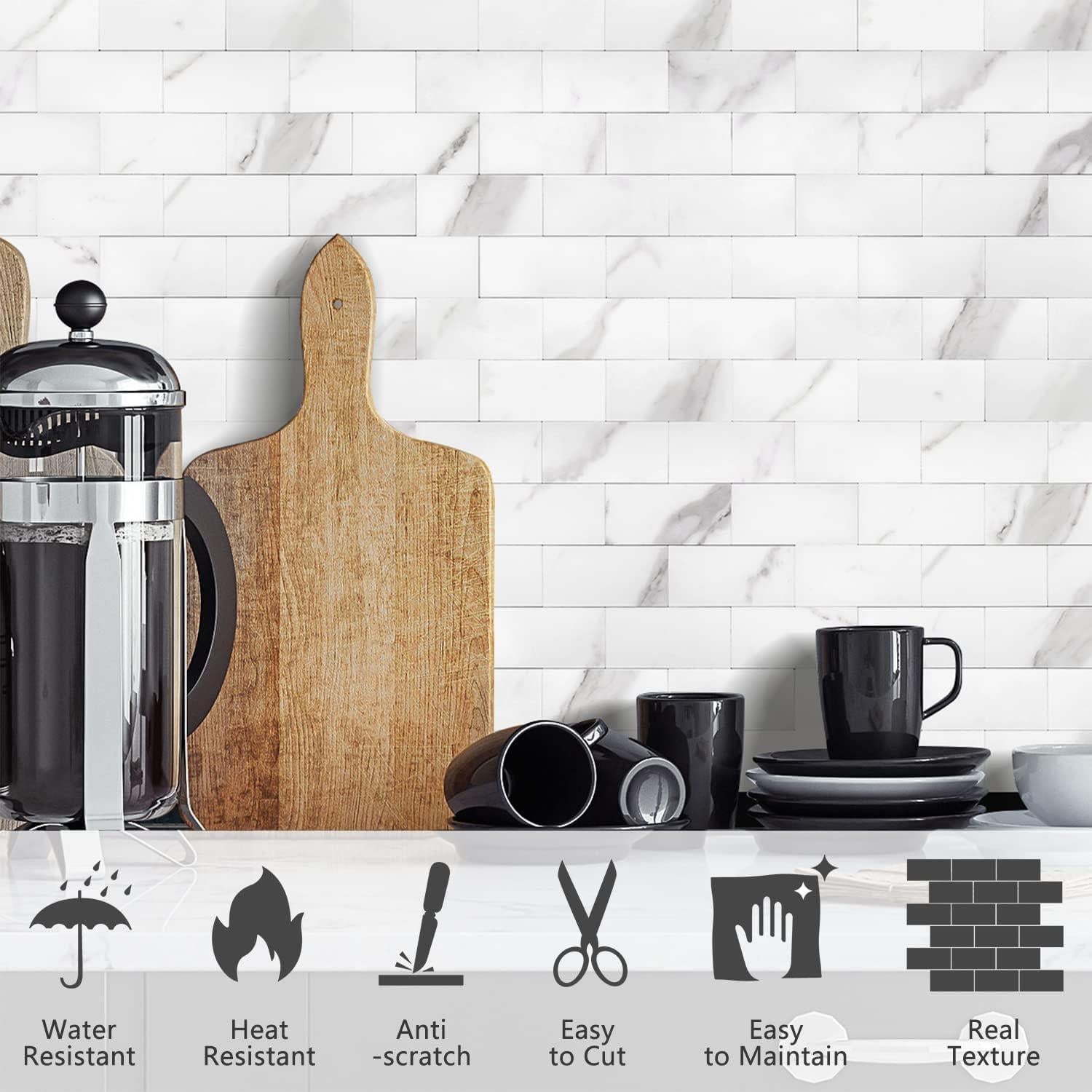 Azulejos Autoadhesivos STICKGOO Calacatta 10 Hojas 0.85 m²