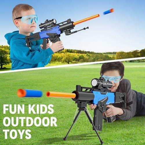 Rifle de francotirador automático Sanetan con chaleco táctico