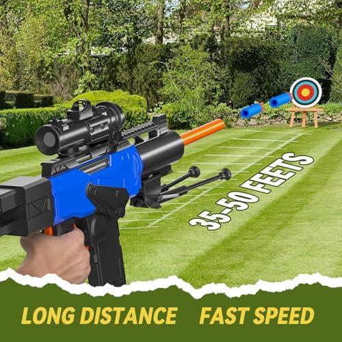 Rifle de francotirador automático Sanetan con chaleco táctico