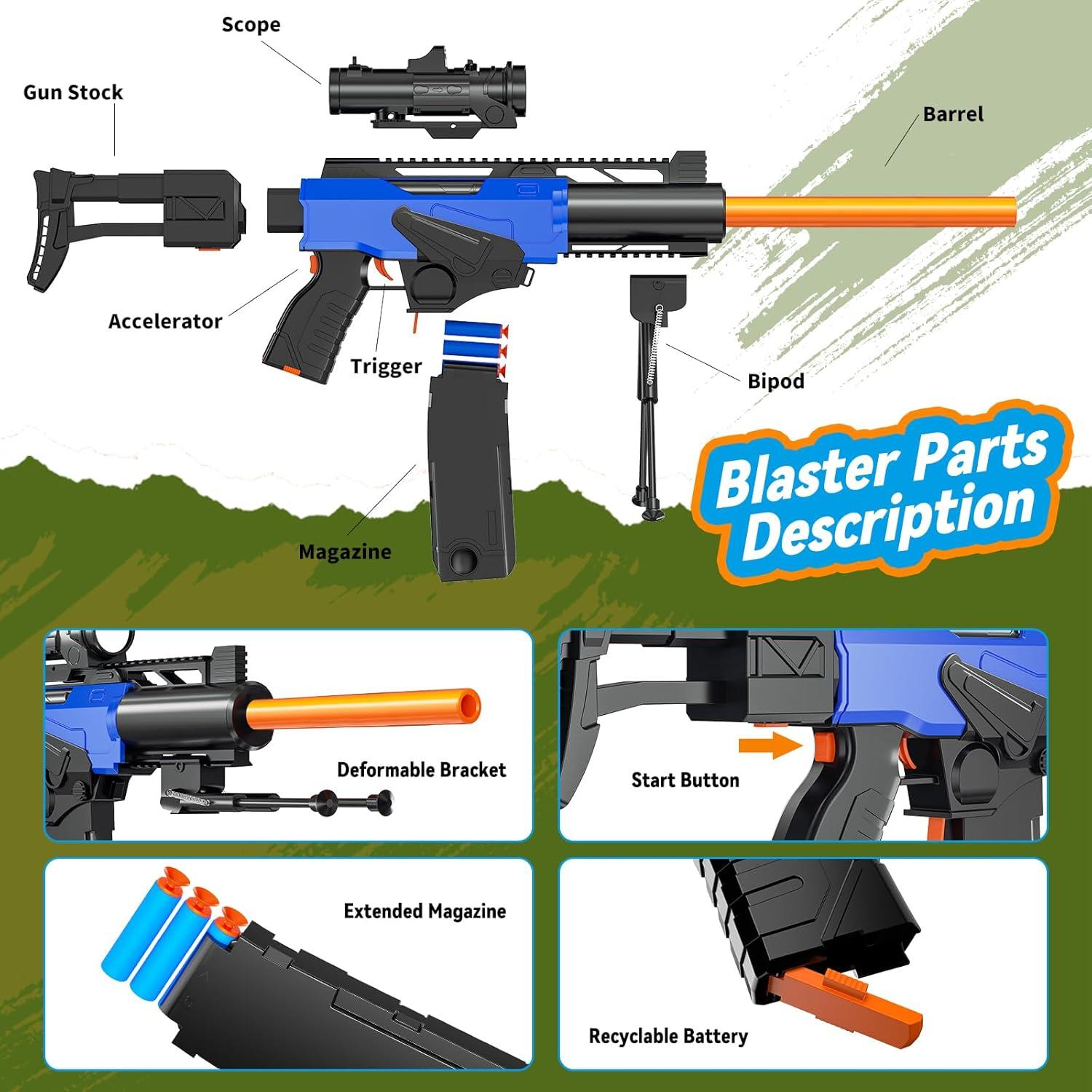 Rifle de francotirador automático Sanetan con chaleco táctico