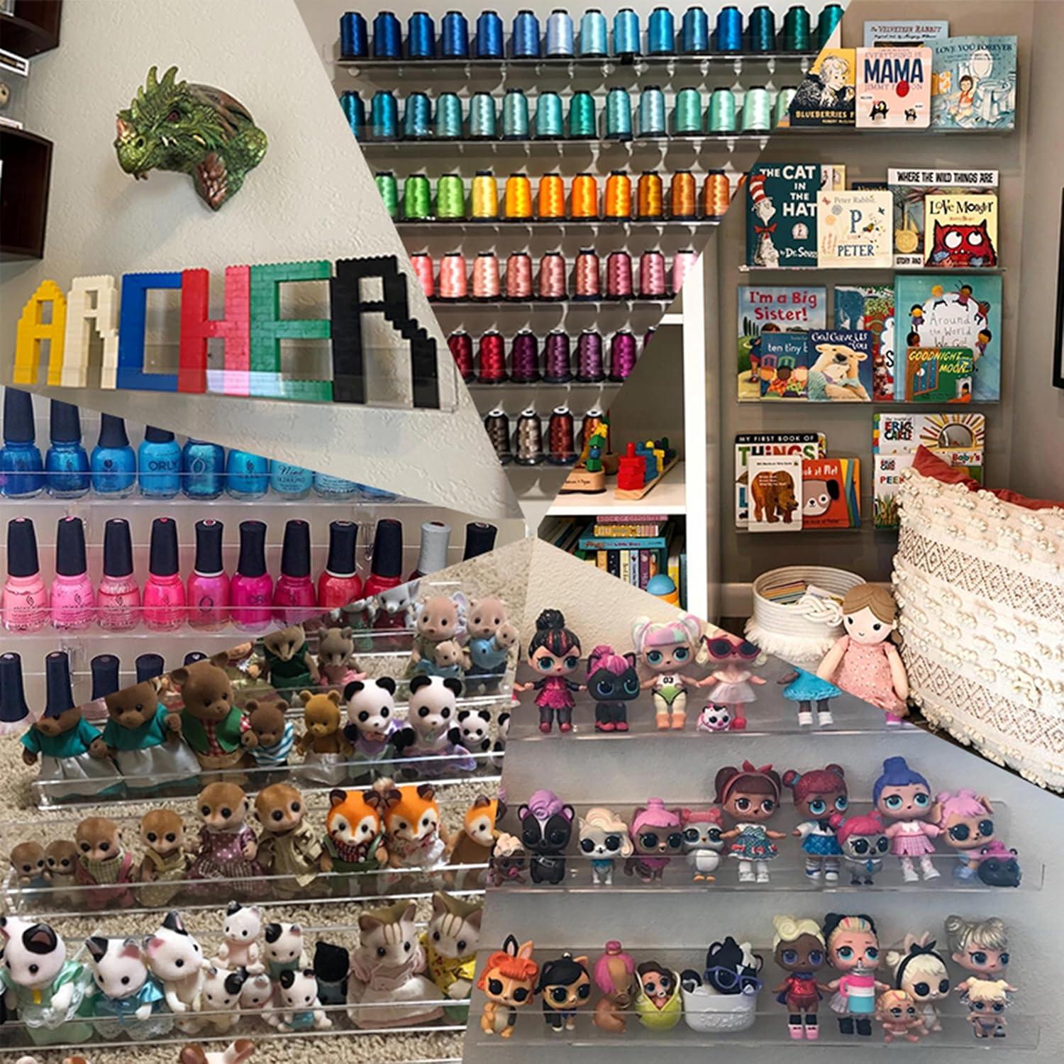 Estante Flotante de Acrílico Transparente Baosia - 2 Piezas 38x4x5cm