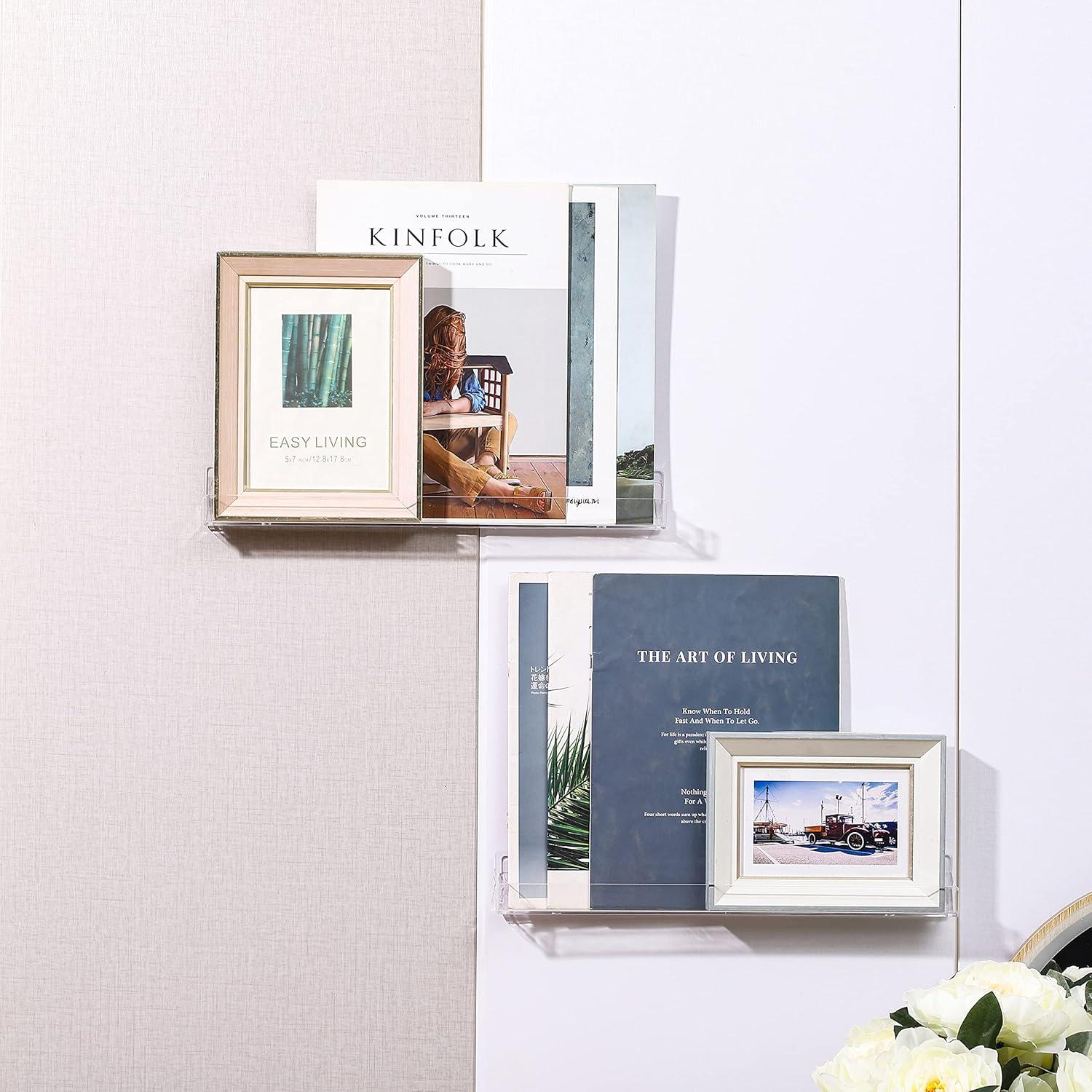 Estante Flotante de Acrílico Transparente Baosia - 2 Piezas 38x4x5cm