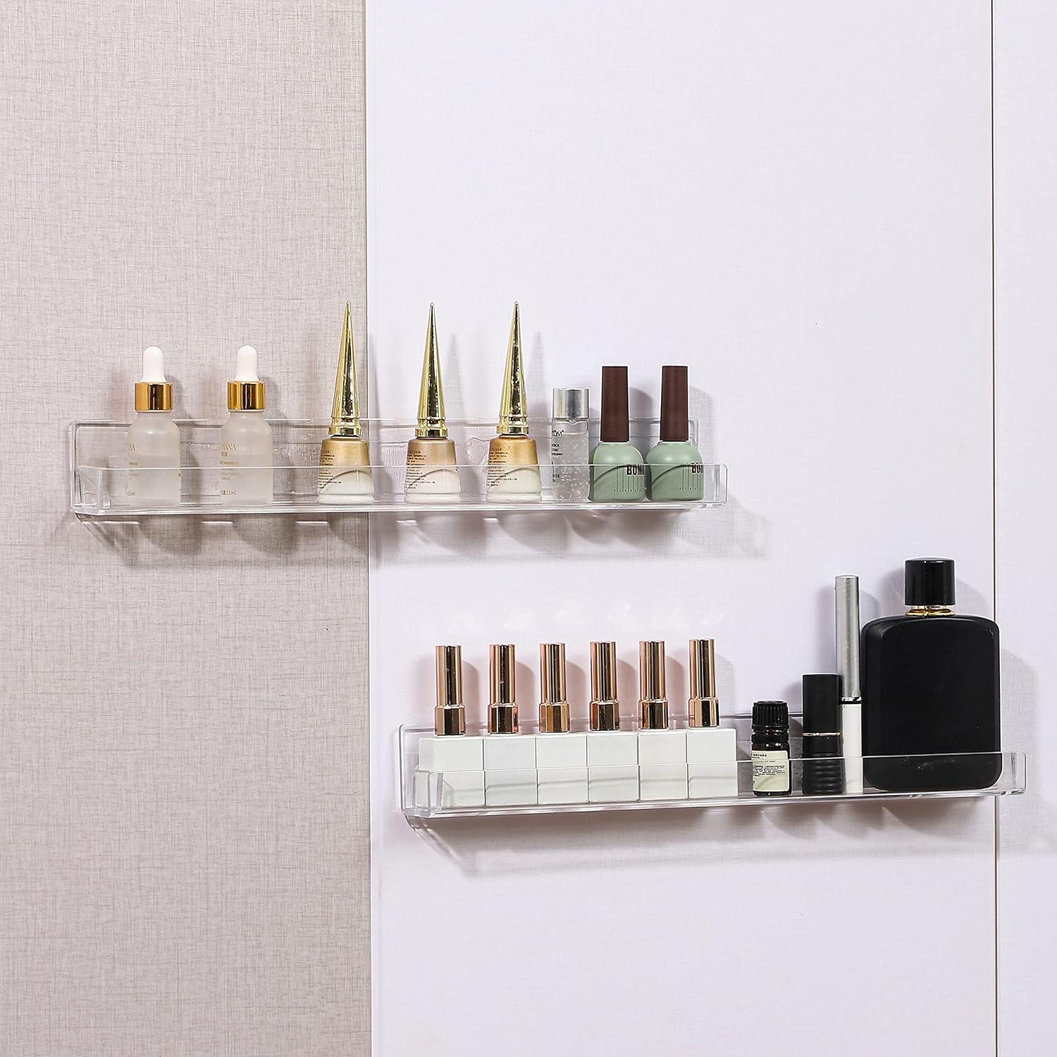 Estante Flotante de Acrílico Transparente Baosia - 2 Piezas 38x4x5cm