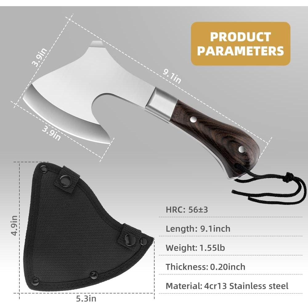 Hacha de Camping VCXOX de Acero Alto Carbono 23.1cm