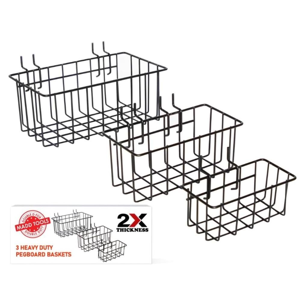 Cestas de Gancho MADD Tools para Tablero de Clavijas - 3 Piezas