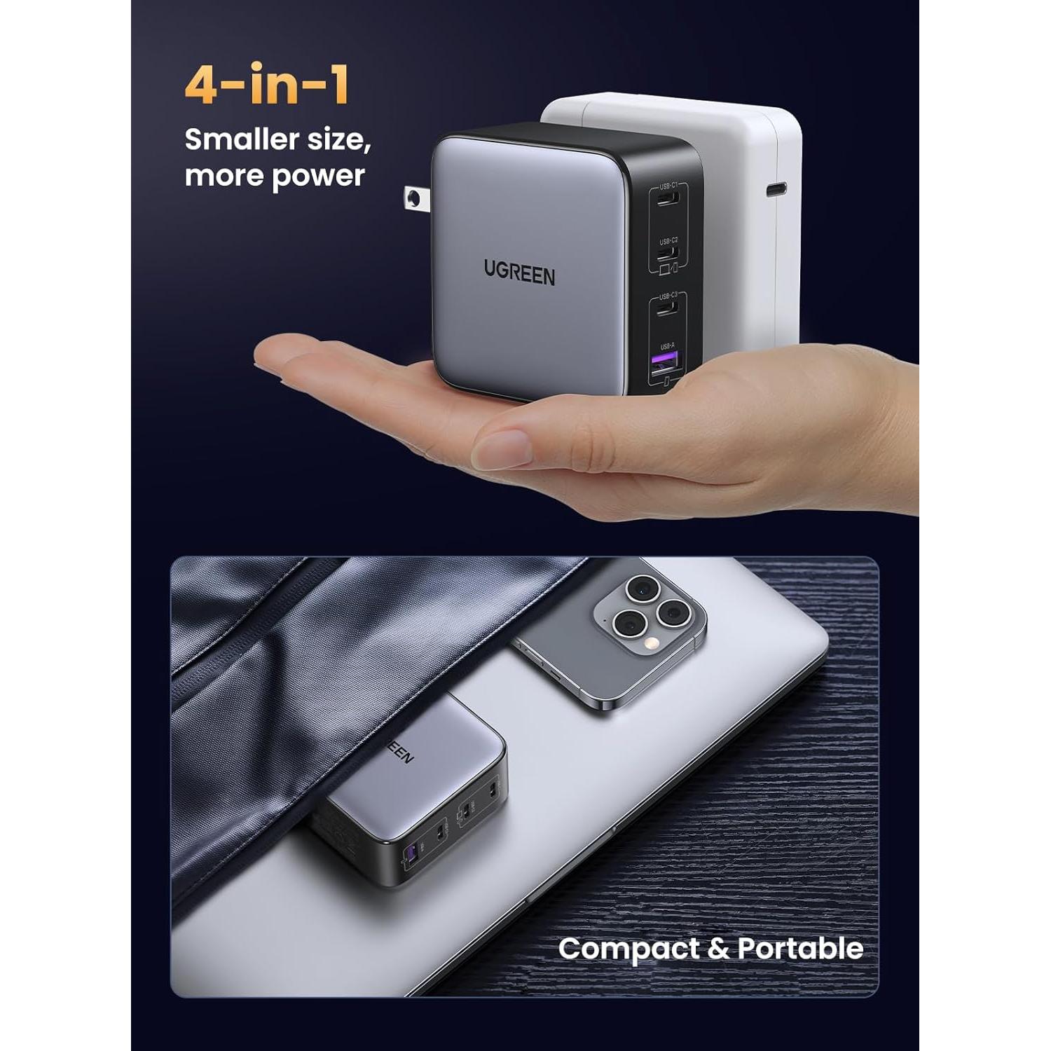 Cargador USB C UGREEN 100W 4 Puertos GaN Compacto