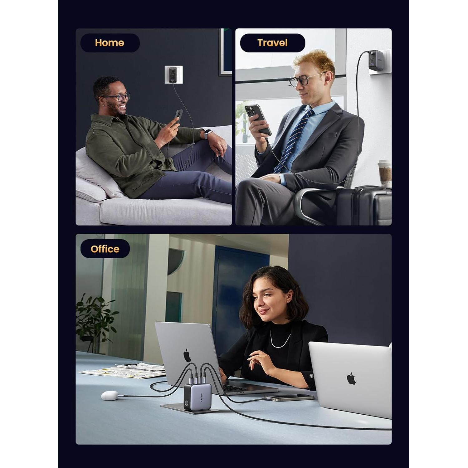 Cargador USB C UGREEN 100W 4 Puertos GaN Compacto