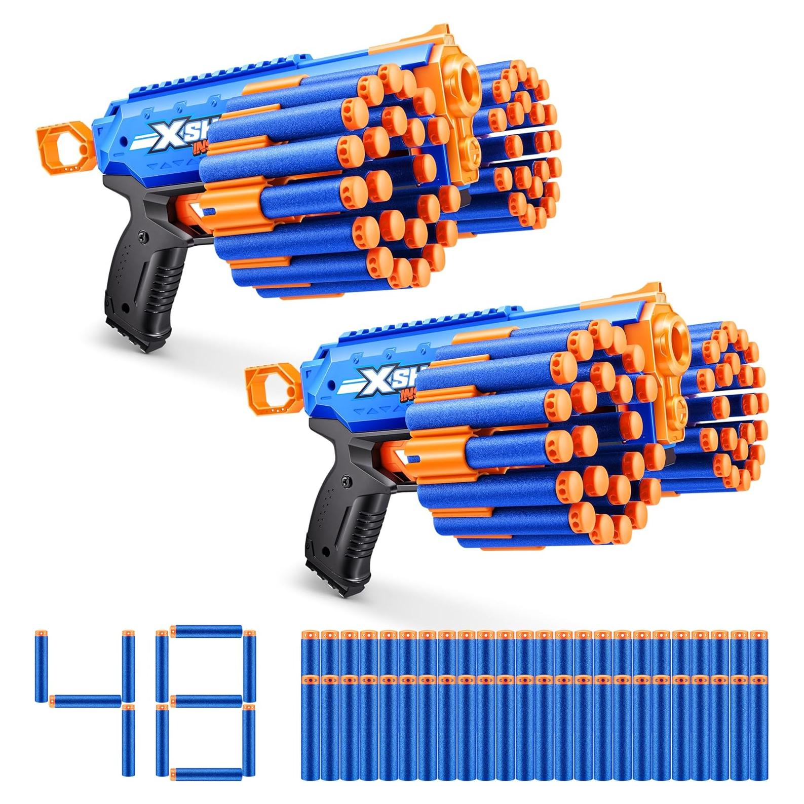 X-Shot Insanity Manic Blaster Doble con 48 Dardos y Almacenaje