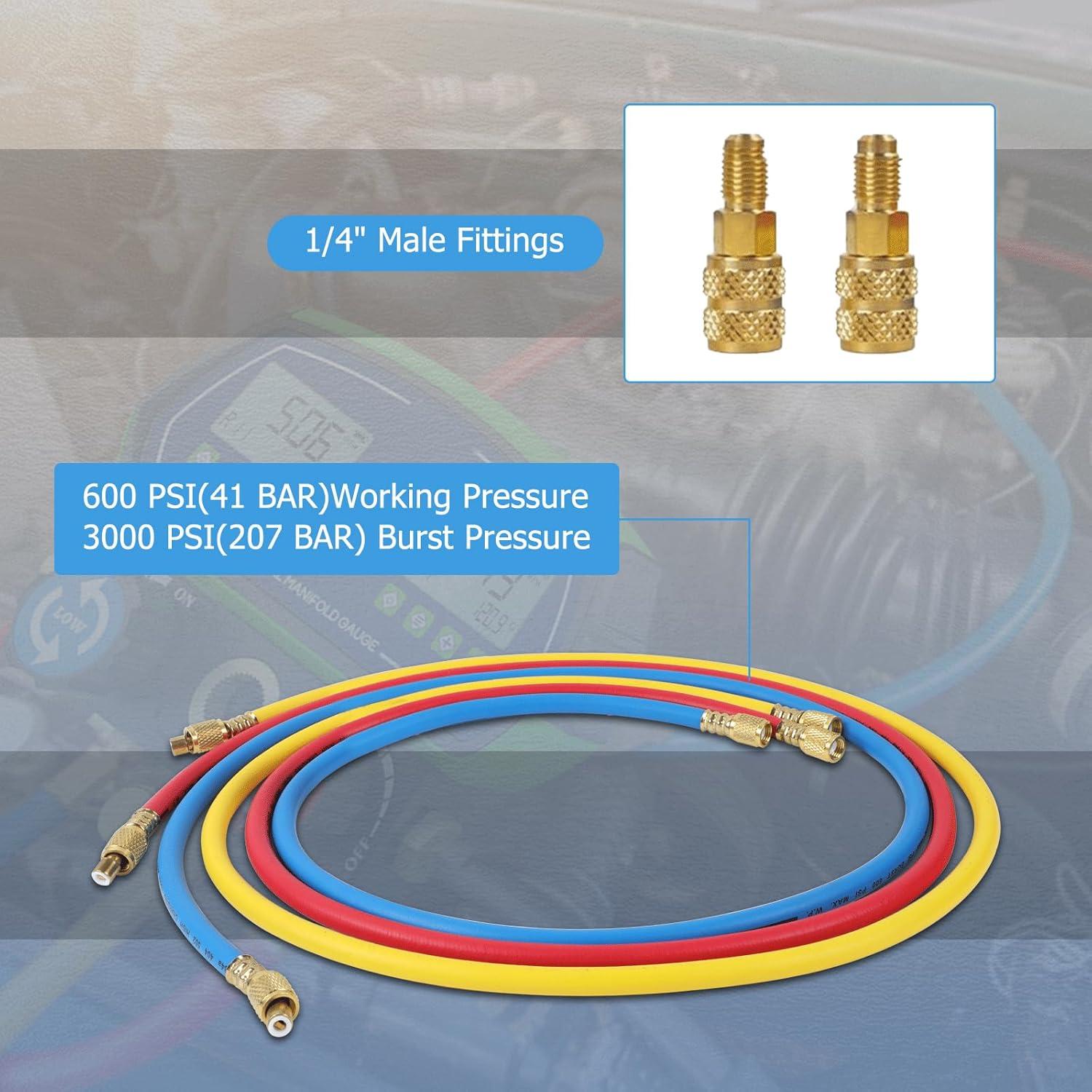 Manómetros Digitales HVAC MOTOCOCHE R410A R134A Doble Pantalla