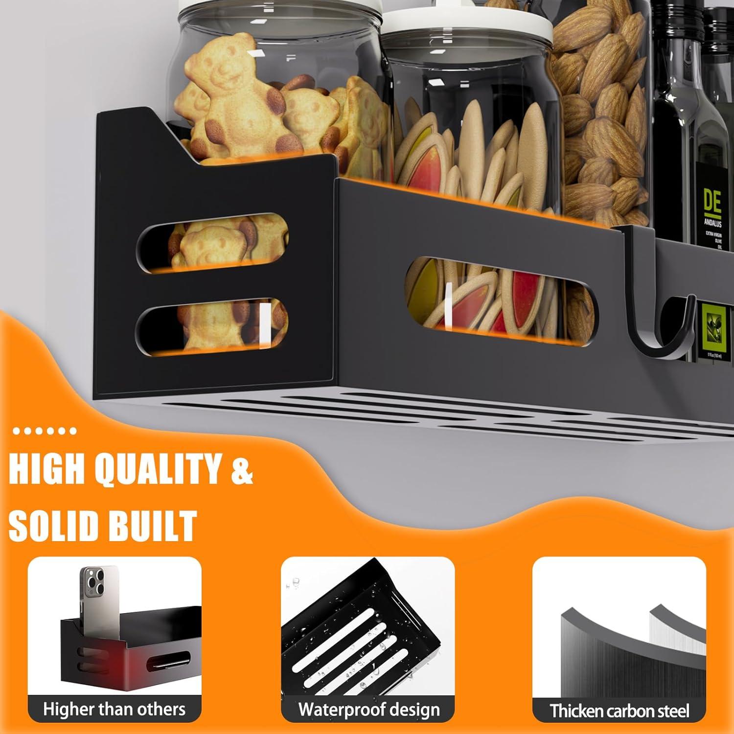 Estante Magnético para Especias SUNHEARTH 2 Paquetes Negro