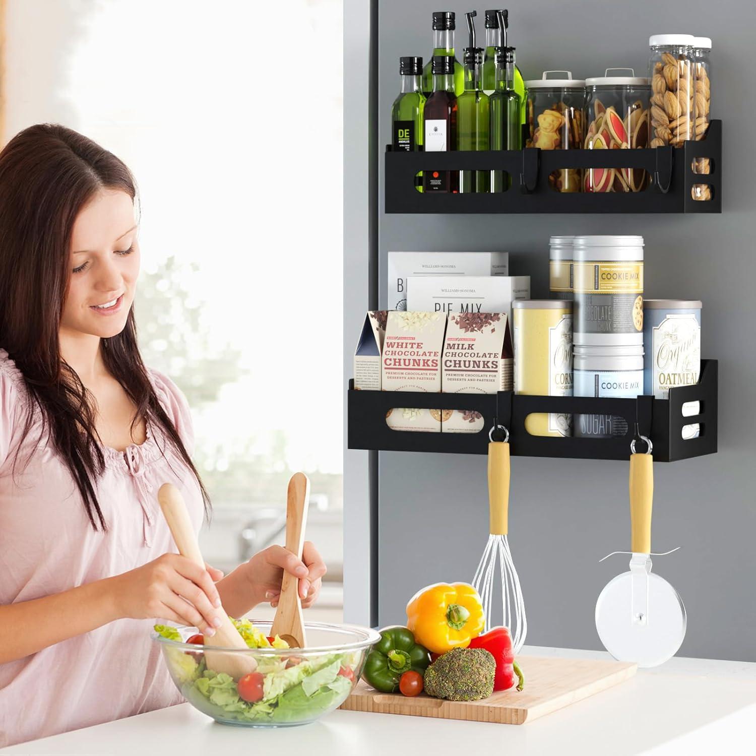 Estante Magnético para Especias SUNHEARTH 2 Paquetes Negro