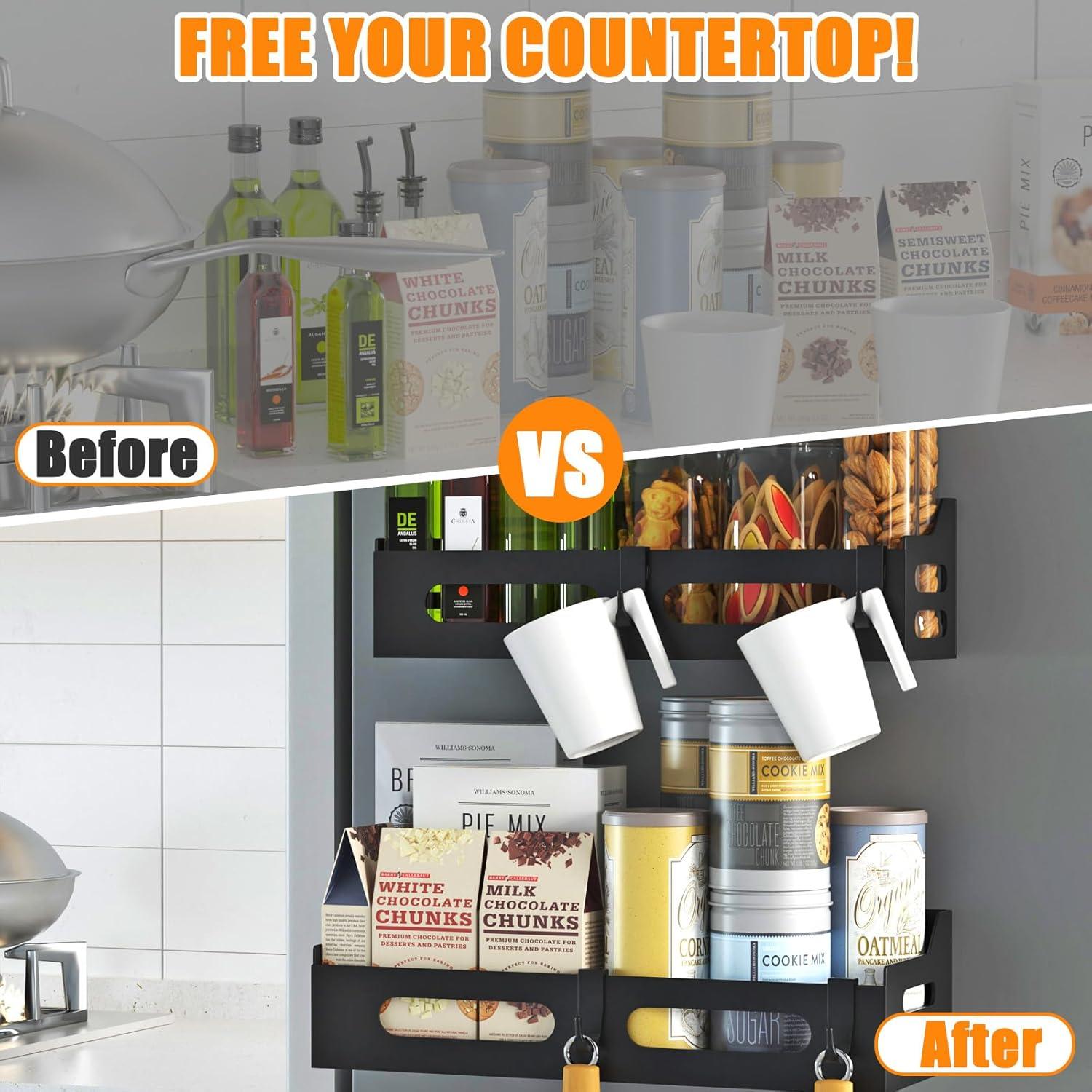 Estante Magnético para Especias SUNHEARTH 2 Paquetes Negro