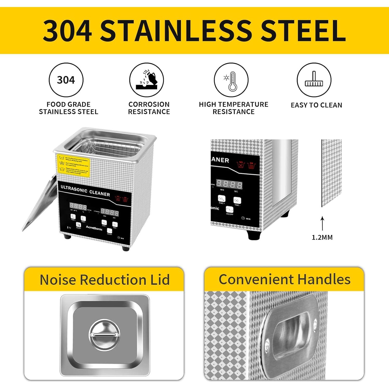 Limpiador Ultrasónico 2L ACMESONIC Digital Acero Inoxidable