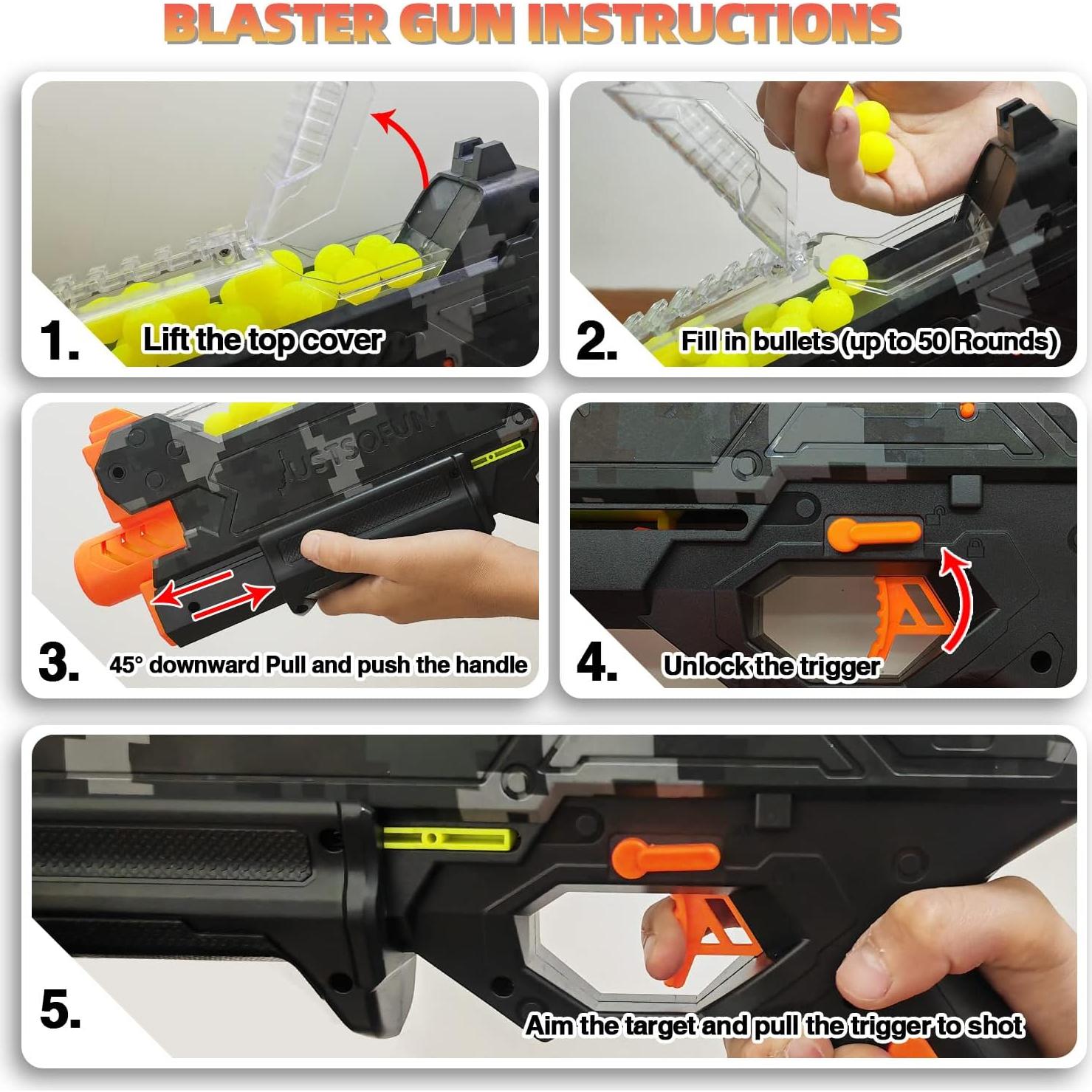 Pistola Blaster YTSWELE Camo con 100 Balas y Gafas