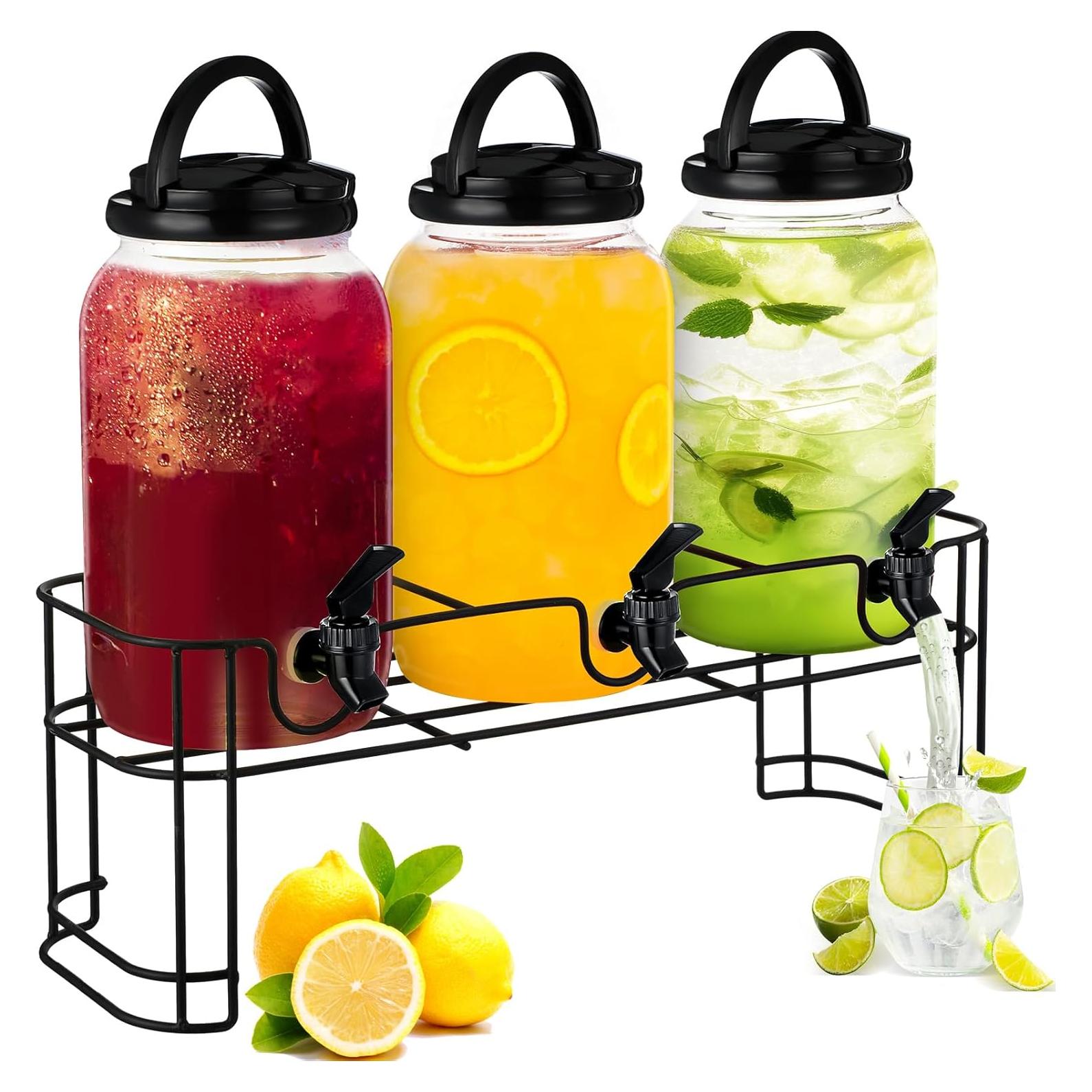 Dispensador de Bebidas Tanlade 3.8L con Soporte de Metal Negro