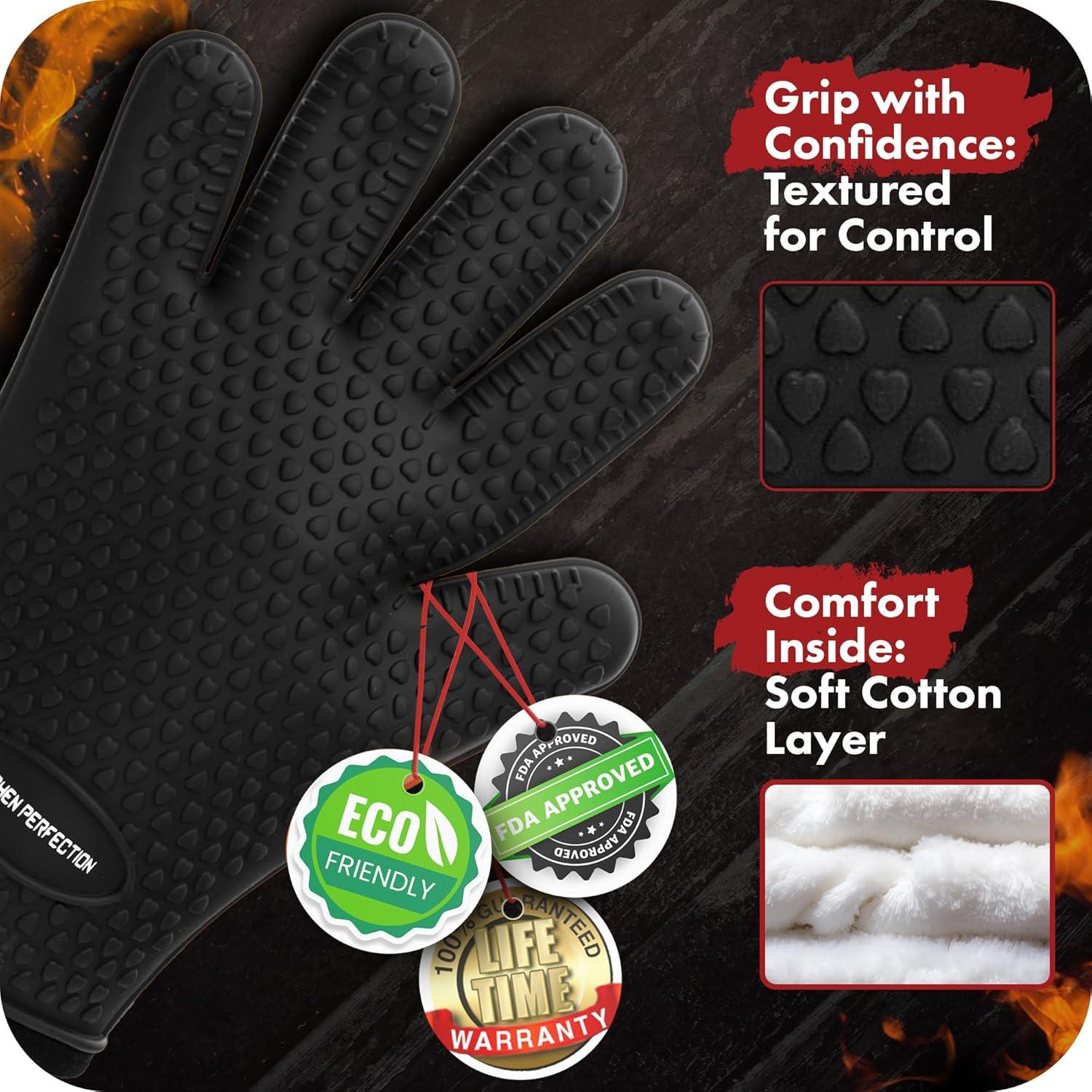 Guantes de Silicona para BBQ Kitchen Perfection - Resistentes al Calor